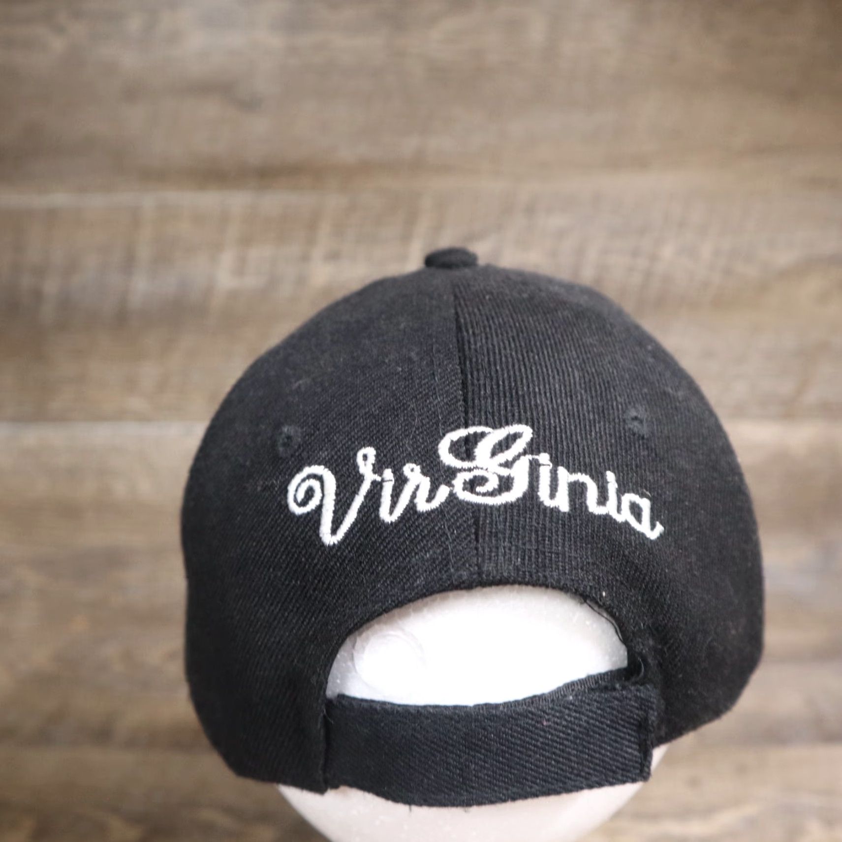 Vintage Virginia VA State Solid Black Hat Adult Adjustable Strapback Baseball Cap Size ONE SIZE - 4 Thumbnail