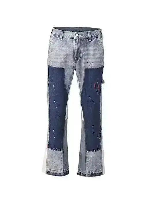 Japanese Brand Paint Splatter Stacked Denim Jeans Size US 32 / EU 48 - 6 Thumbnail