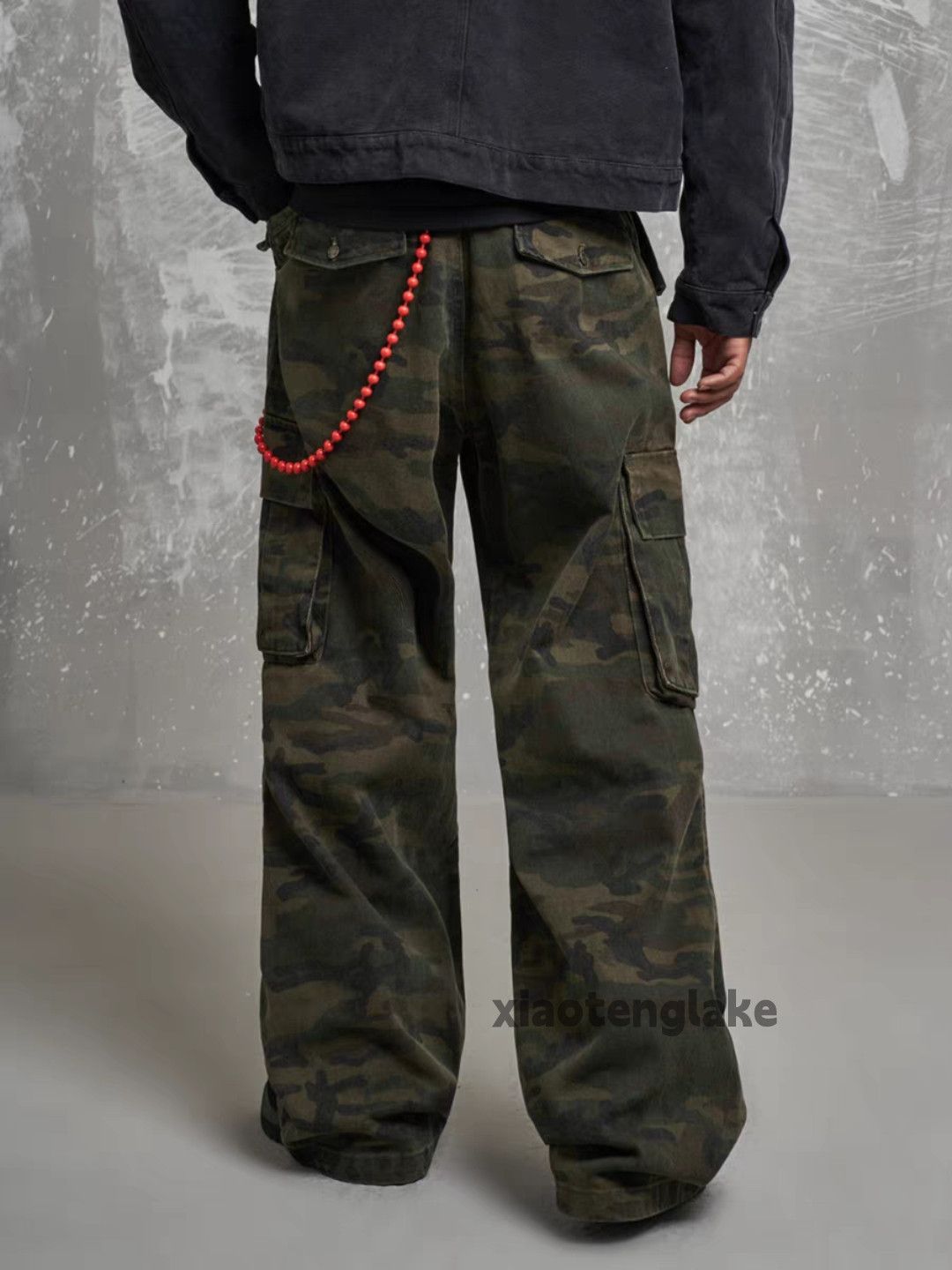 Designer × Vintage washed faded camo loose baggy military cargo pants Size US 32 / EU 48 - 6 Thumbnail