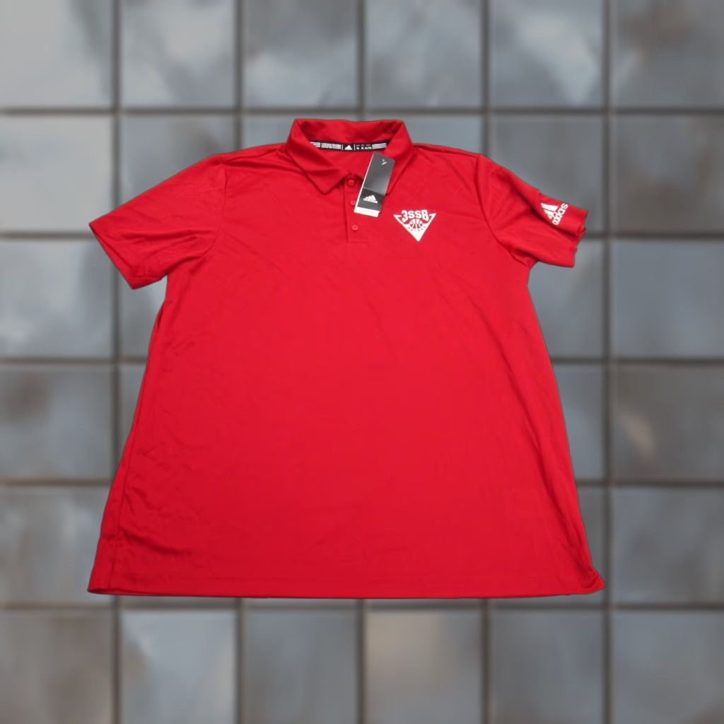Adidas Adidas Polo Shirt Mens XL Red AEROREADY 3SSB Elite EYBL D1 Short Sleeve Embroidered Logo Basketball Shirt Size US XL / EU 56 / 4 - 1 Thumbnail