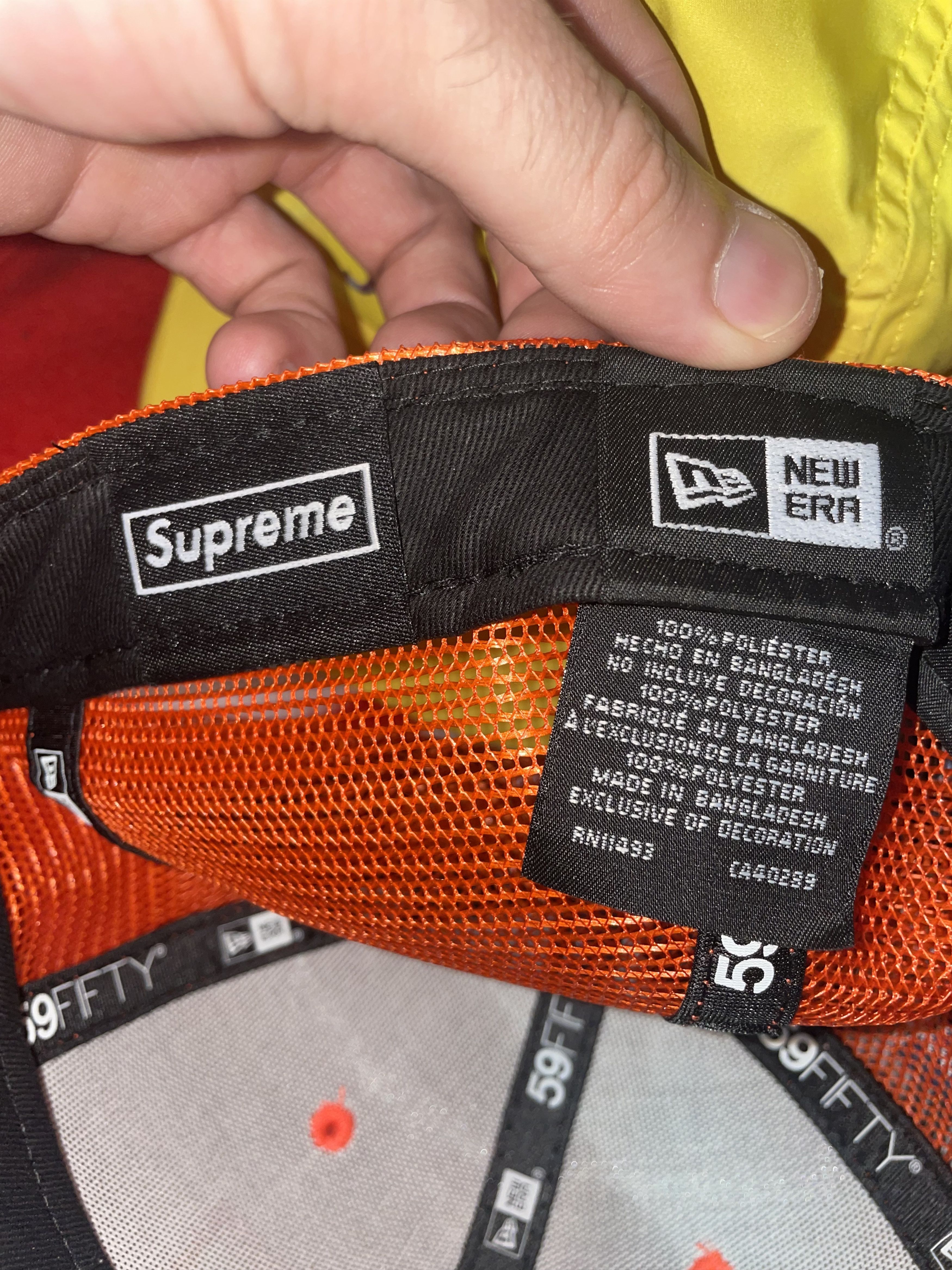 Supreme Supreme New Era Mesh Box Logo Orange Hat 7 1/4 Size ONE SIZE - 5 Thumbnail