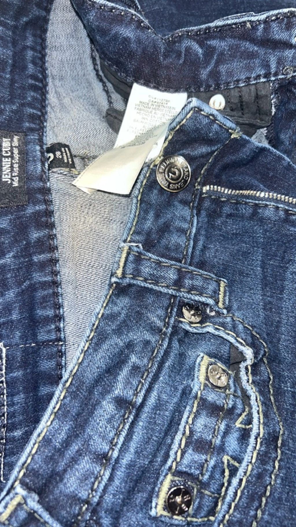 True Religion true religion jennie curvy mid rise super skinny 28 Size 28" / US 6 / IT 42 - 6 Thumbnail