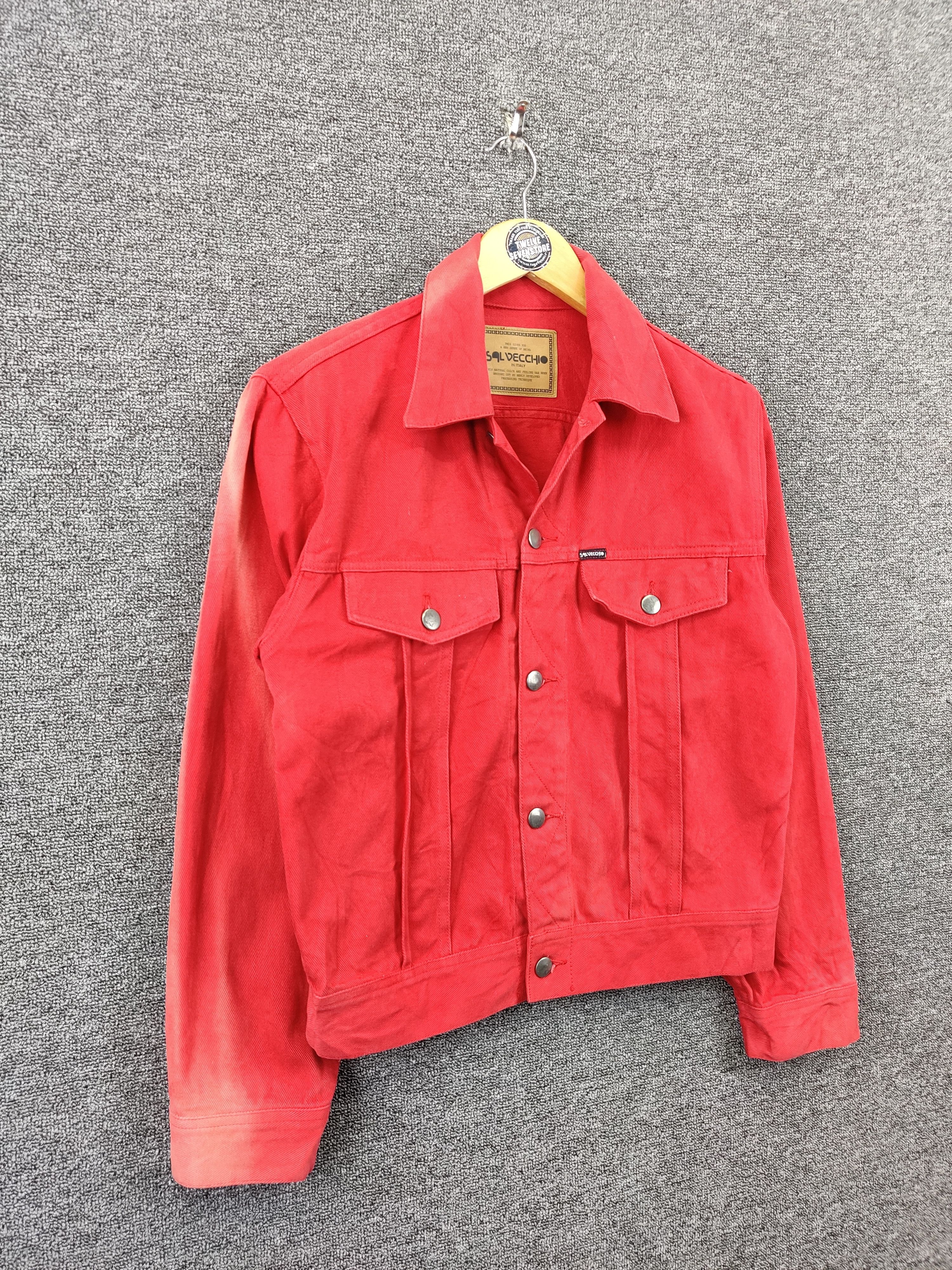 Japanese Brand Salvecchi Sun Faded Denim Trucker Jacket Size US L / EU 52-54 / 3 - 5 Thumbnail