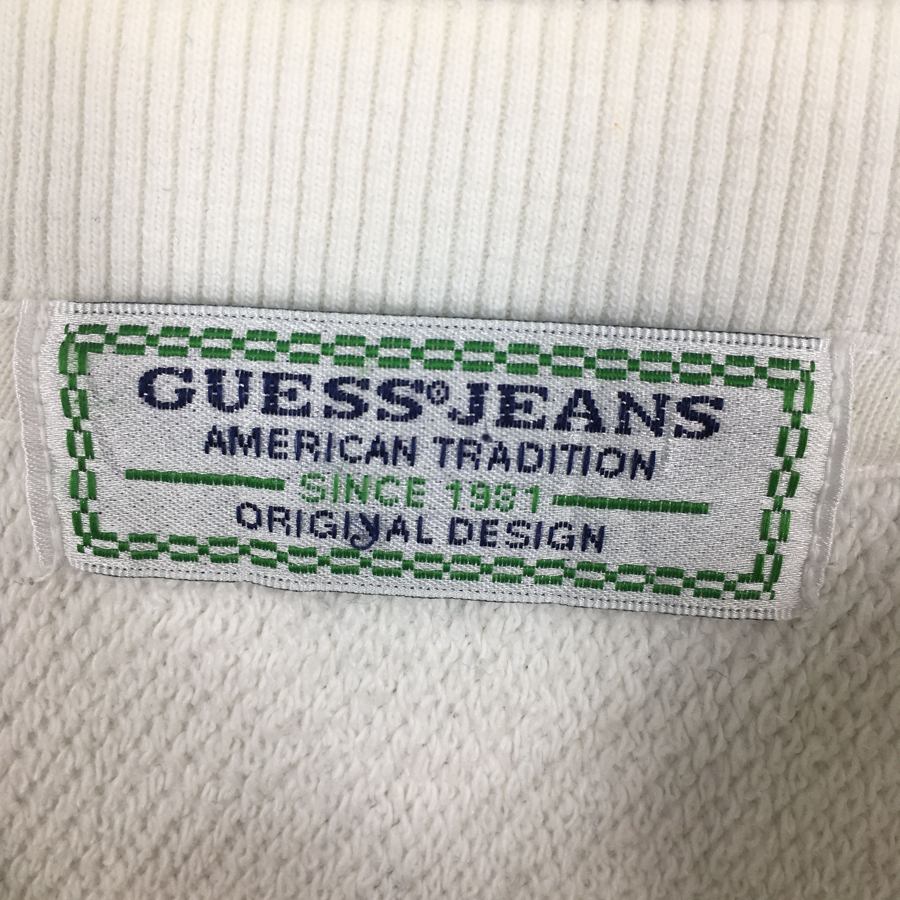 Guess × Vintage Vintage 1990's Guess Jeans White Sweatshirt Medium Size US M / EU 48-50 / 2 - 5 Thumbnail