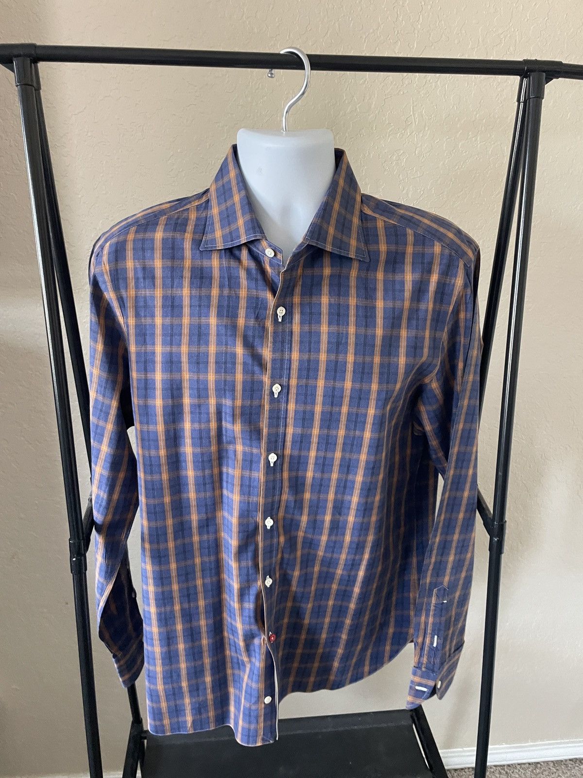 Isaia Plaid Dress shirt 16.5 x36 Size US L / EU 52-54 / 3 - 1 Thumbnail