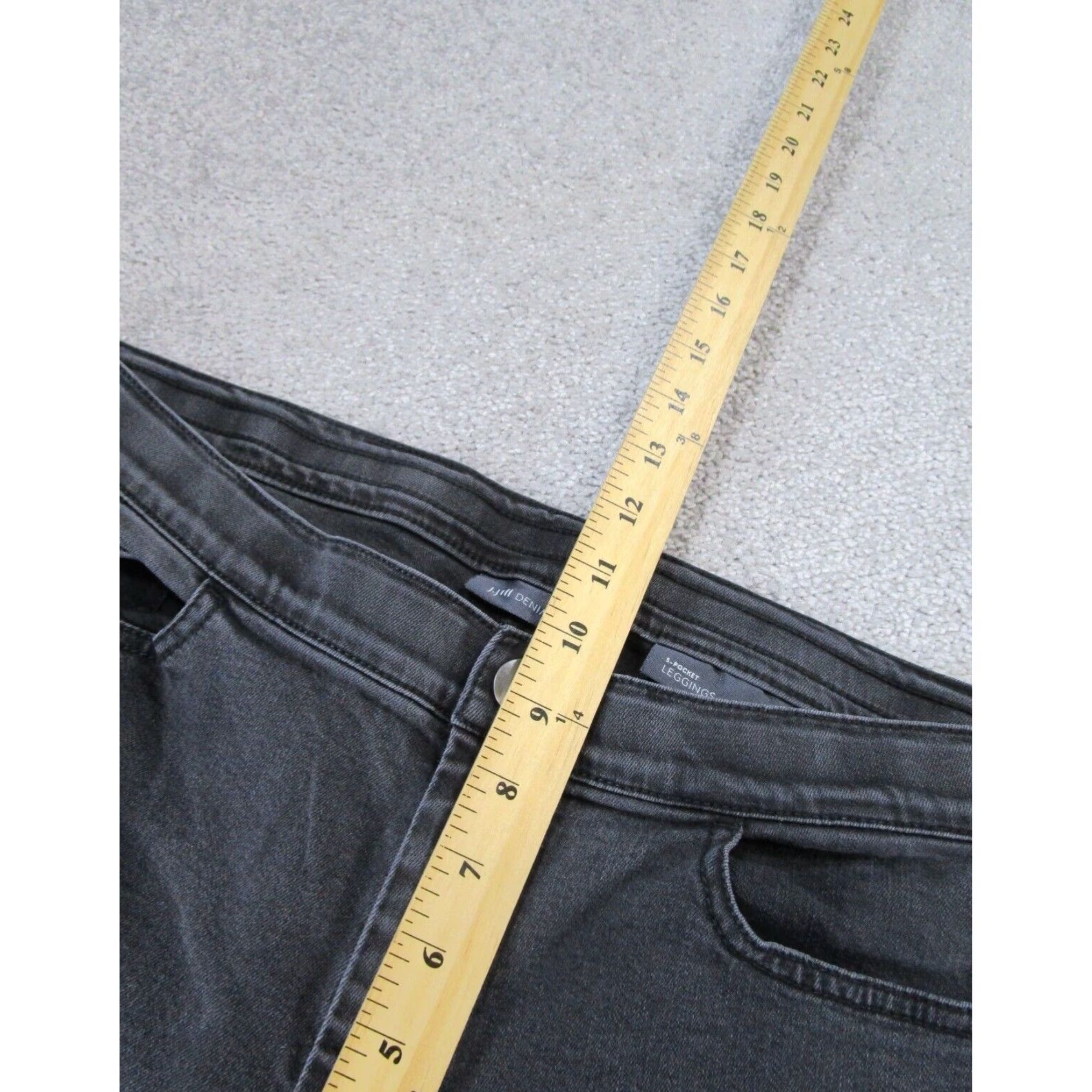 J. Jill J.Jill Womens Leggings 12 Faded Black Gray Denim Size 34" / US 12 / IT 48 - 6 Thumbnail