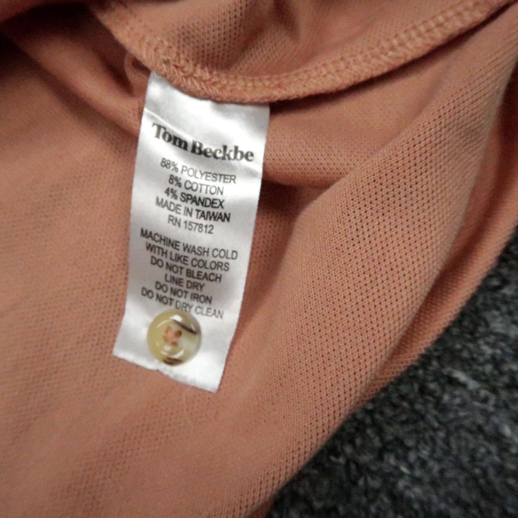 Vintage VINTAGE Tom Beckbe Polo Shirt Mens Small Orange Short Sleeve Stretch Pique Golf Salmon Size US S / EU 44-46 / 1 - 4 Thumbnail