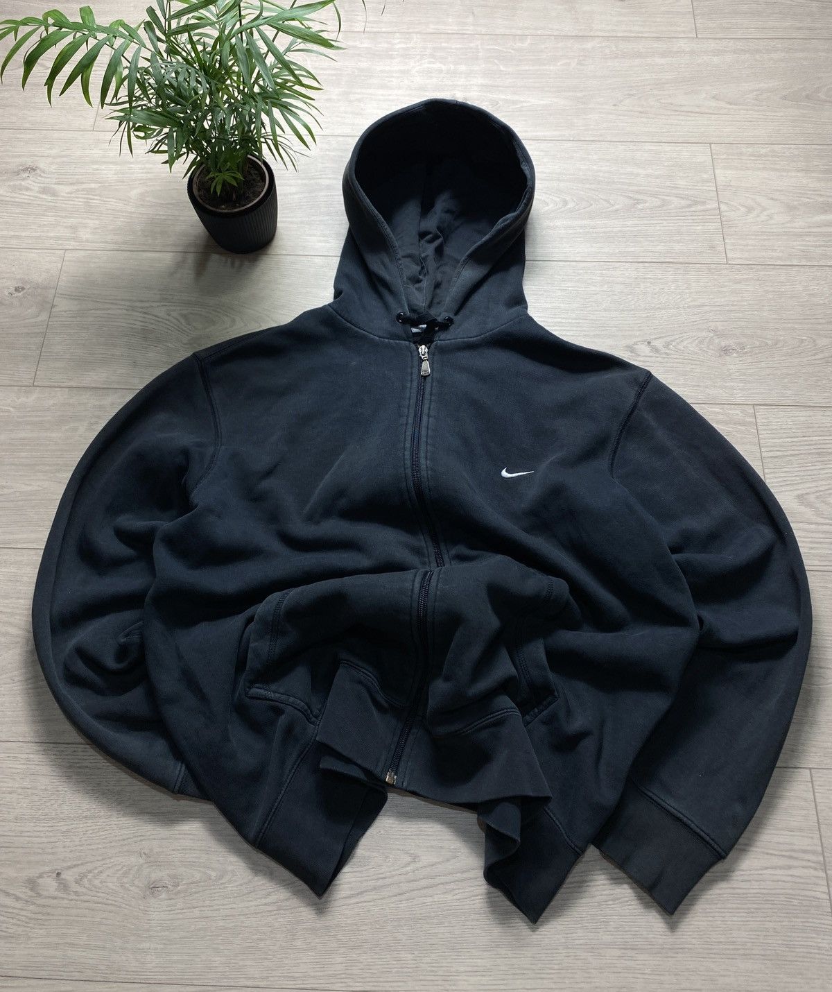 Nike Vintage Nike Y2K Zip Up Faded Hoodie Mini Logo Swoosh 00s Grailed