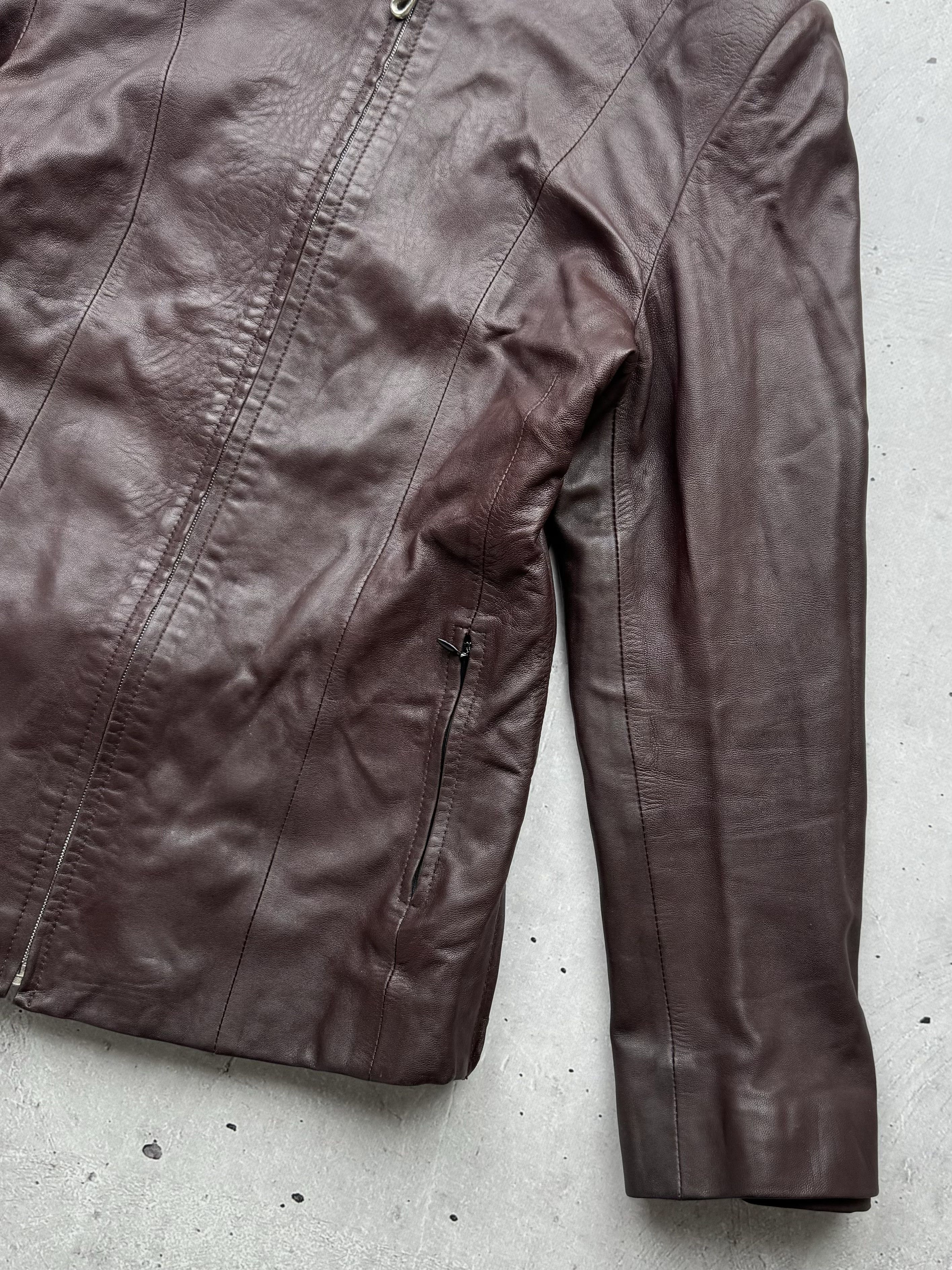 Genuine Leather Vintage Multi Zipped Leather Jacket Size M / US 6-8 / IT 42-44 - 3 Thumbnail