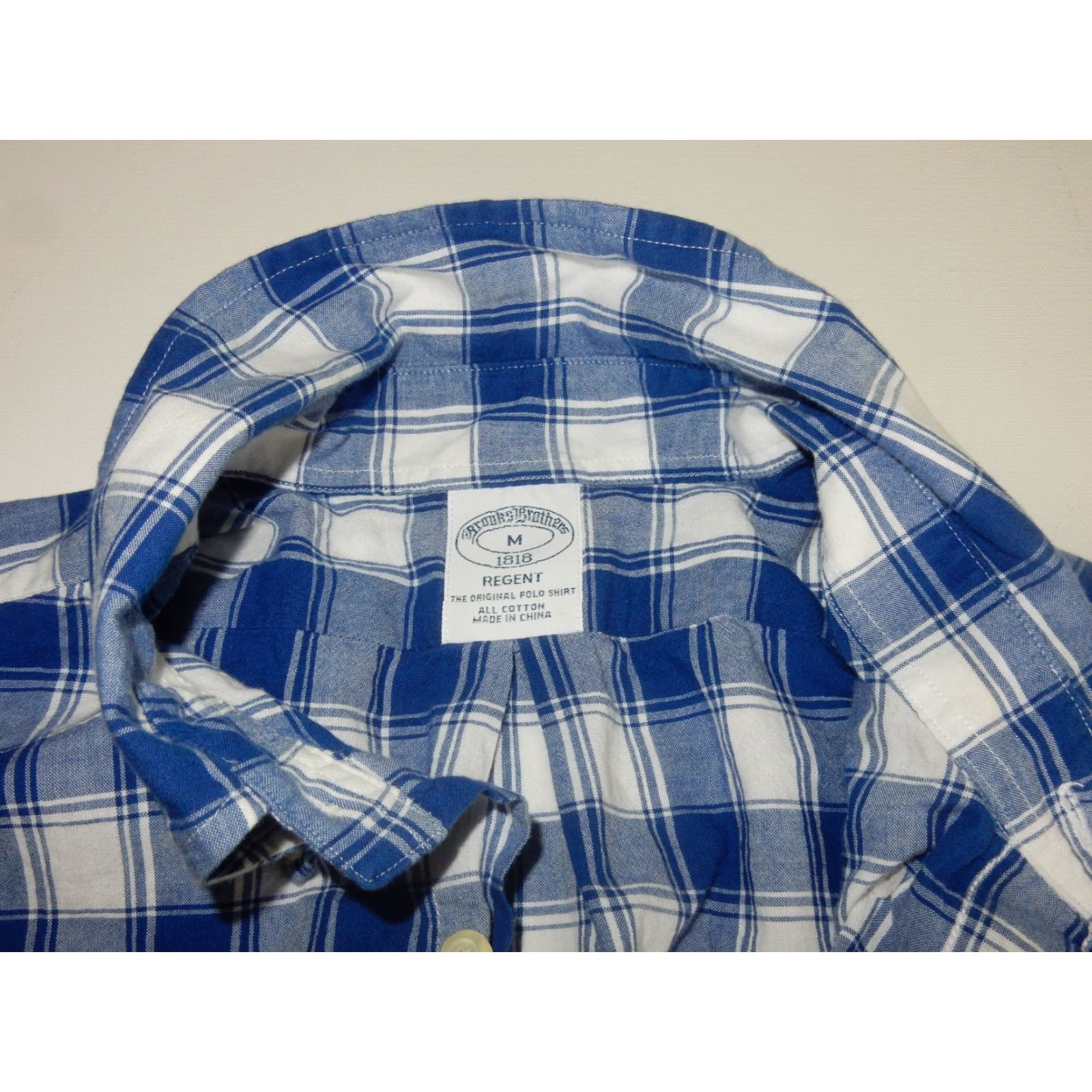 Brooks Brothers BROOKS BROTHERS Plaid Button-Up Shirt Men's Short Sleeve Size M Blue Size US M / EU 48-50 / 2 - 4 Thumbnail