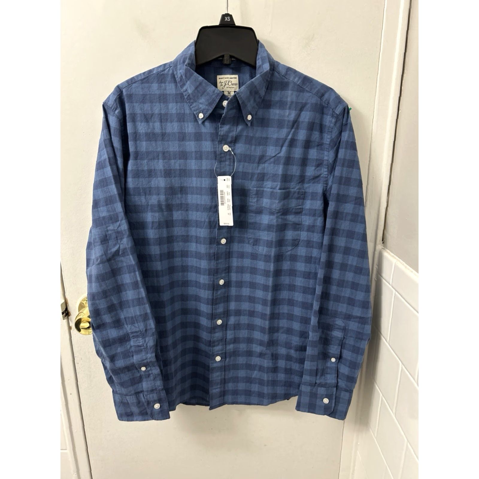 J.Crew VINTAGE J. Crew Shirt Mens Medium Blue Oxford Plaid Button Down Long Sleeve NWT 0 MSRP Size US M / EU 48-50 / 2 - 2 Thumbnail