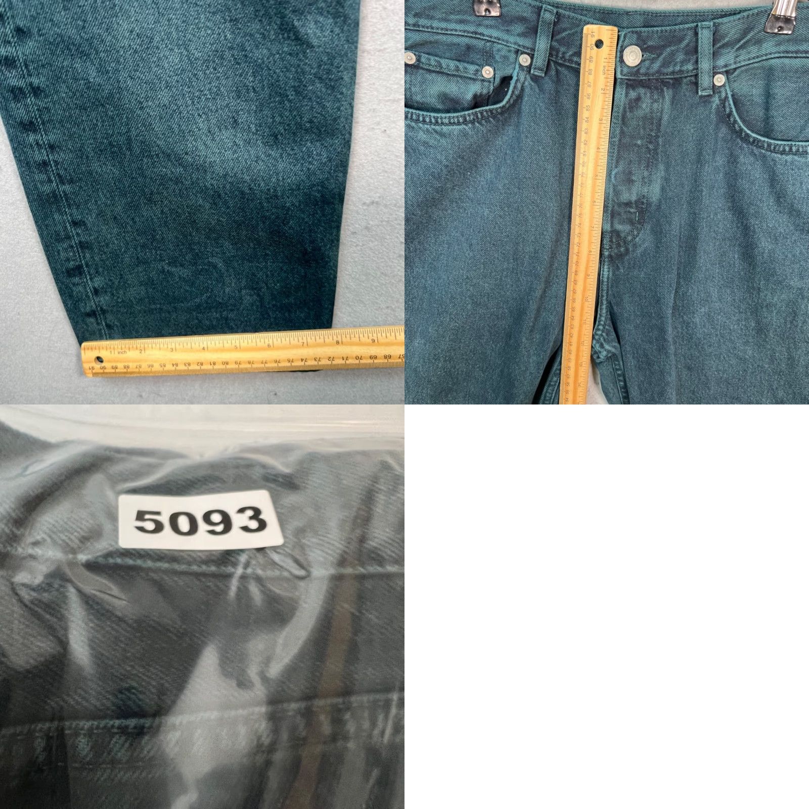Cos COS Jeans 31x32 Denim Straight Leg 100% Cotton Dark Teal Blue Mens Regular 5-Pocket Button Closure Vintage? No Size US 31 - 8 Thumbnail