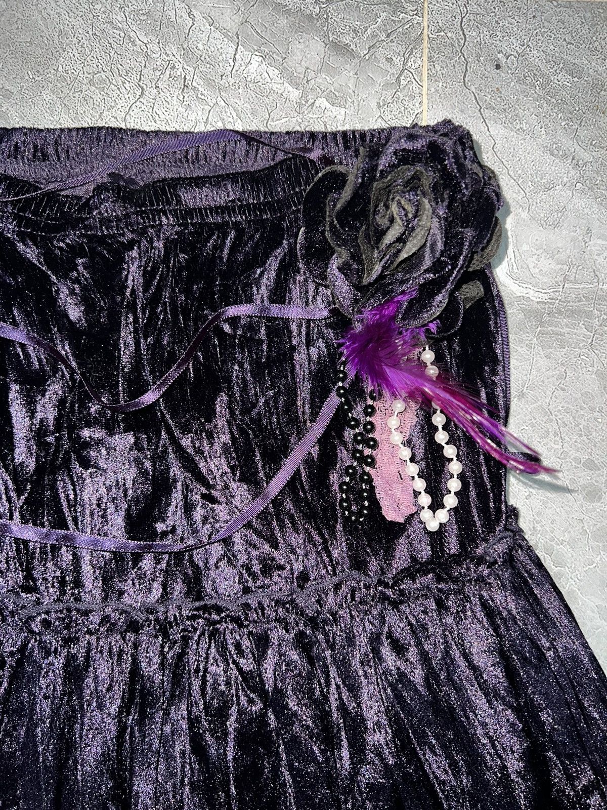 Ann Demeulemeester Dark Velvet gothic ruffle midi skirt 👾🥀 Size 26" / US 2 / IT 38 - 4 Thumbnail