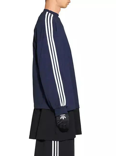 Adidas × Balenciaga o1s1wg110824 Long Sleeve T-Shirt in Blue/White Size US L / EU 52-54 / 3 - 4 Thumbnail