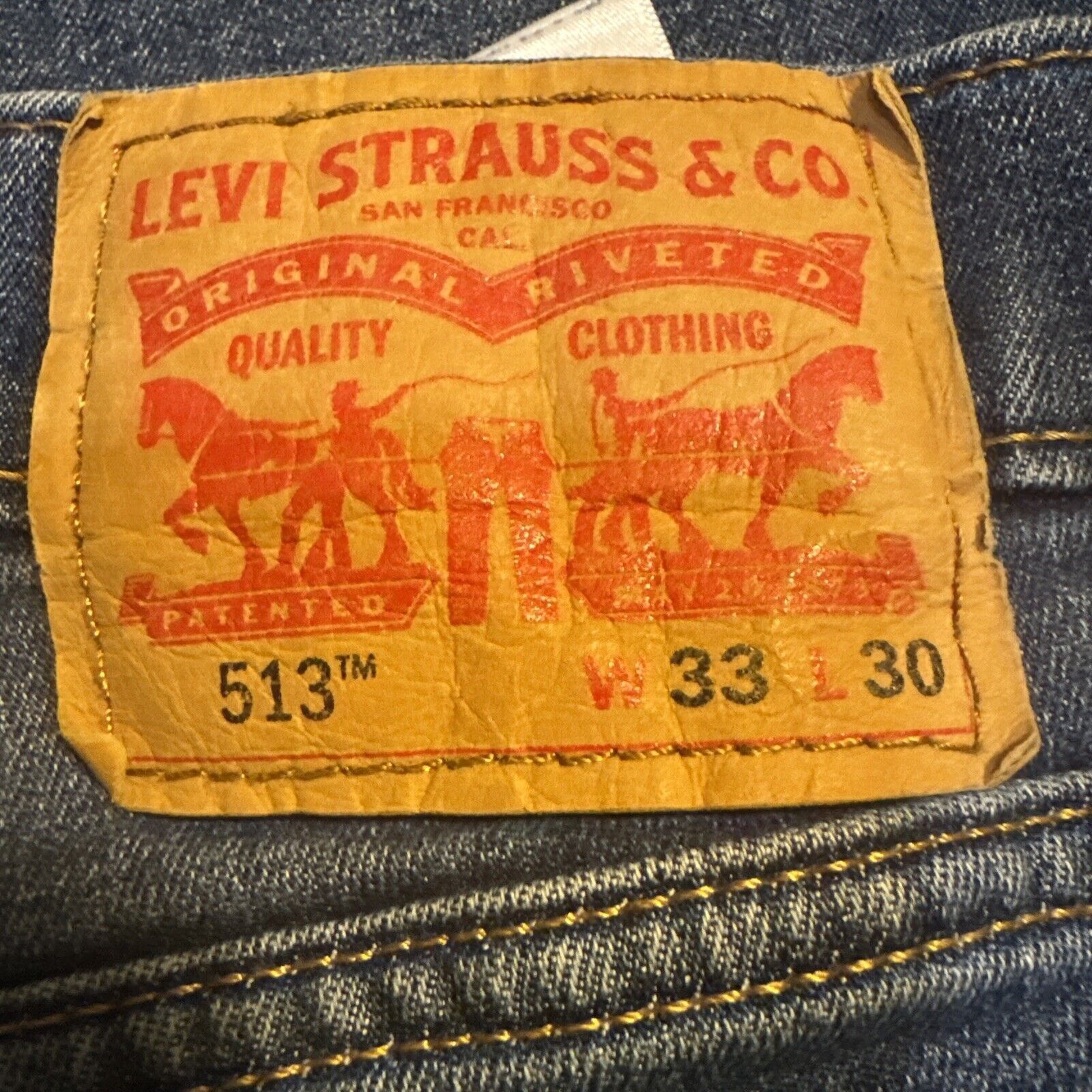 Levi's Levi's 513 Men's Jeans Size 33x30 Slim Fit Straight Leg Stre Size US 33 - 3 Thumbnail