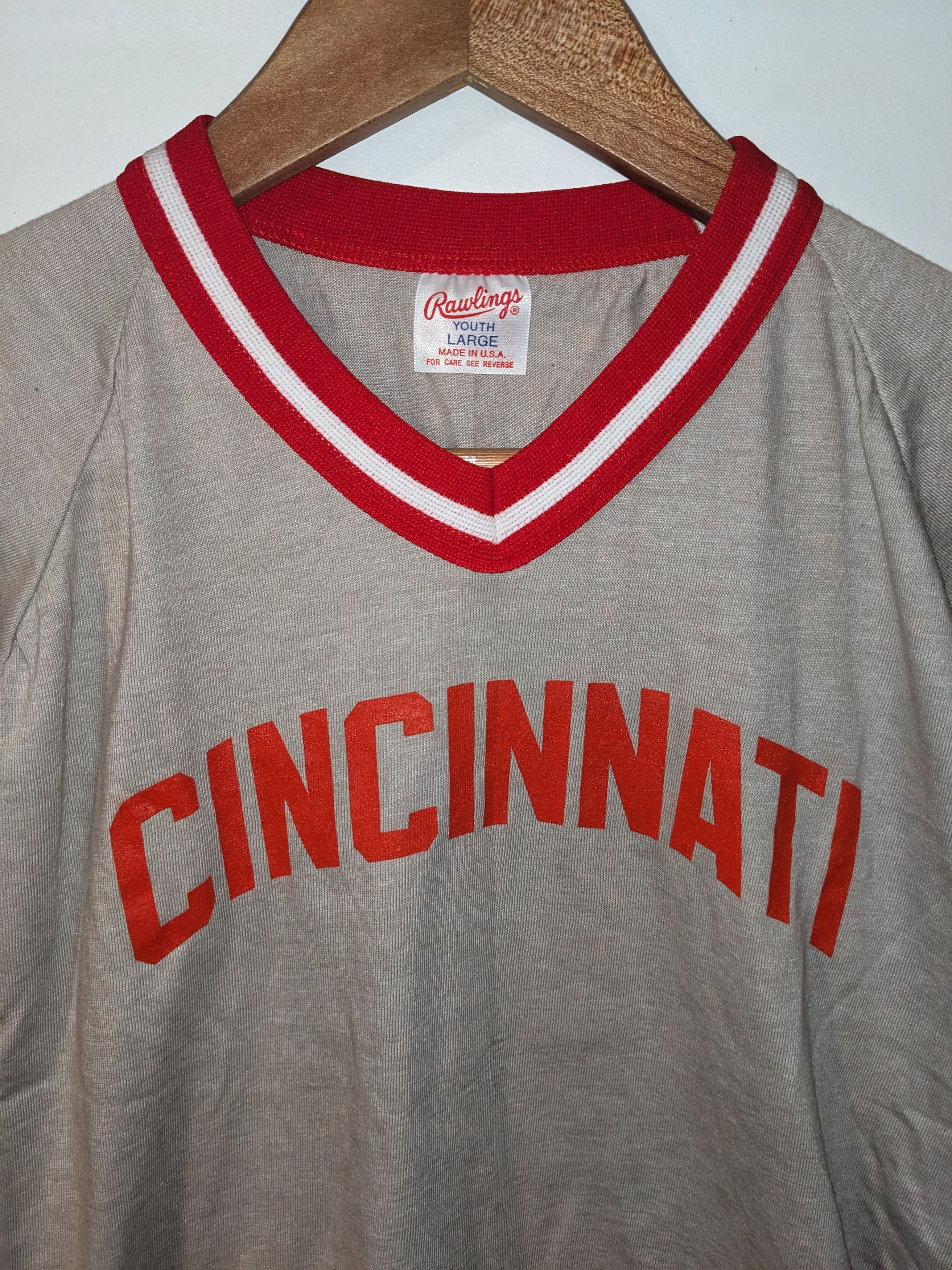 MLB × Vintage Vintage 80s Cincinnati Reds Rawlings YOUTH X-Large T-Shirt Size US XL / EU 56 / 4 - 9 Thumbnail