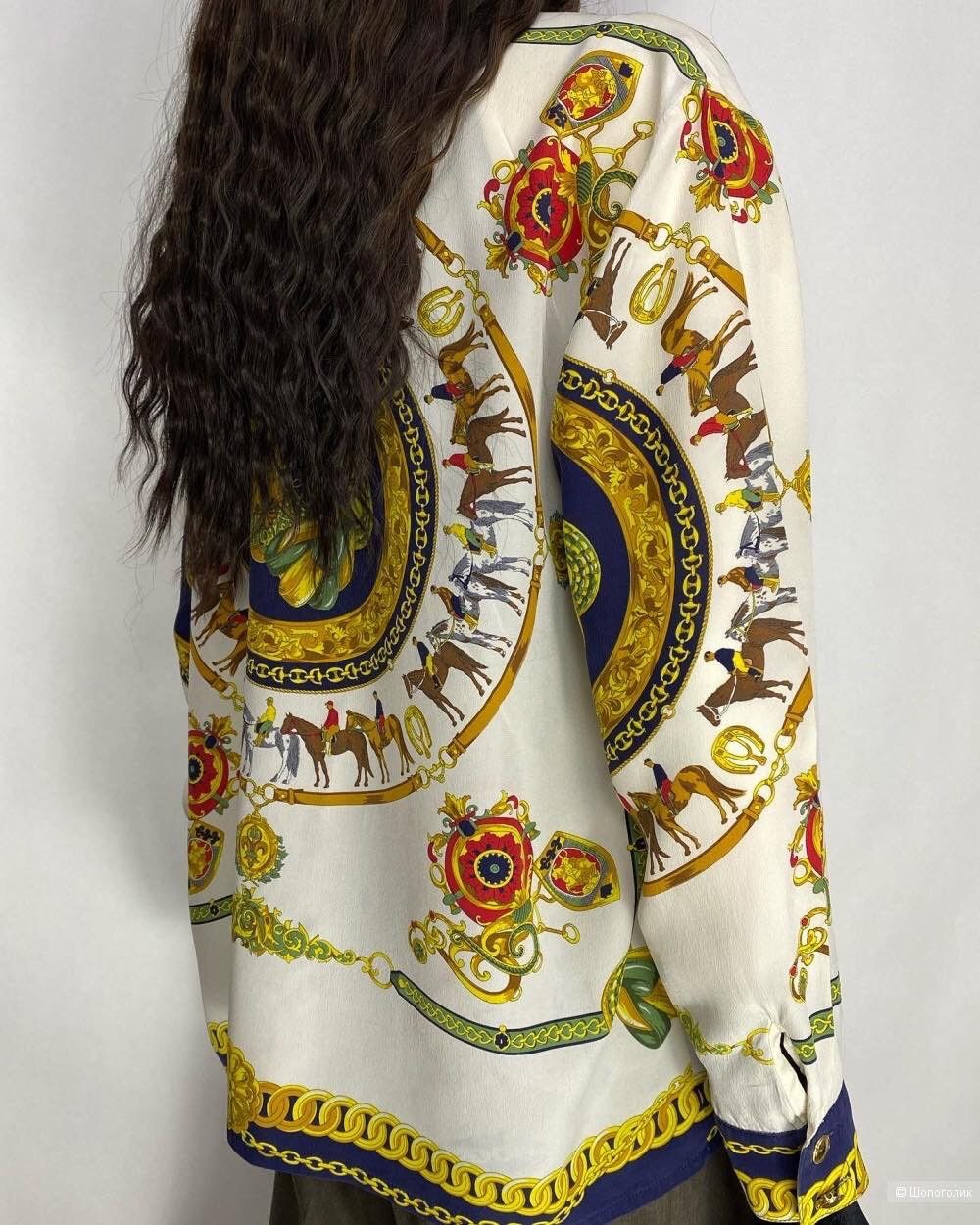 Other MADELEINE Silk Designer Hermes Print Blouse EU40 IT44 Size M / US 6-8 / IT 42-44 - 14 Thumbnail