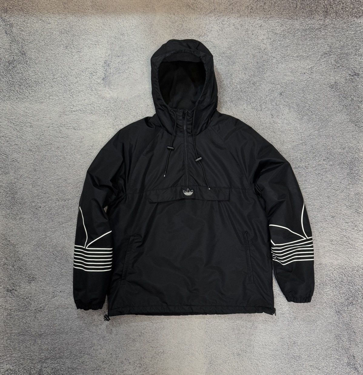 Adidas Adidas Originals Outline Anorak Jacket Black Men M Hooded Size US M / EU 48-50 / 2 - 1 Thumbnail