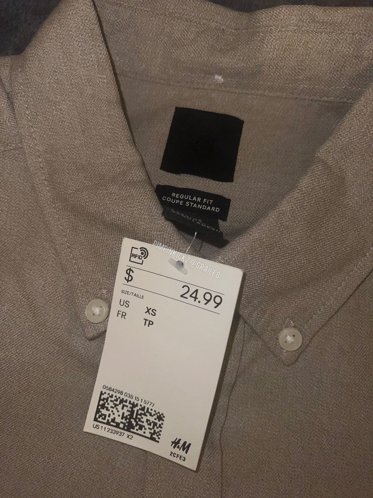 H&M Men’s H&M Button up Shirt (tan/blush) Size US XS / EU 42 / 0 - 2 Thumbnail