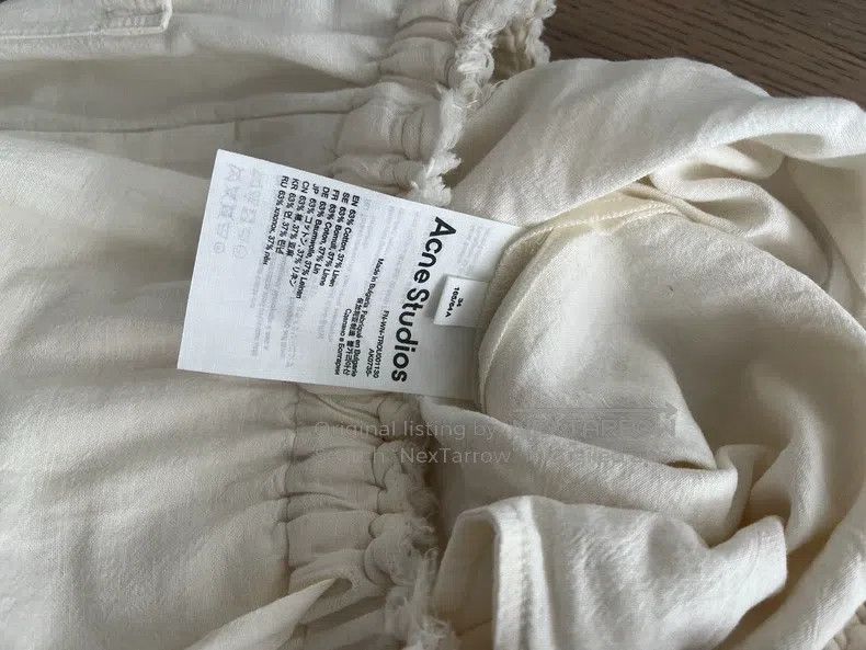 Acne Studios Acne Studios White Cotton Linen Casual Pants Size 42" / US 20 - 4 Thumbnail