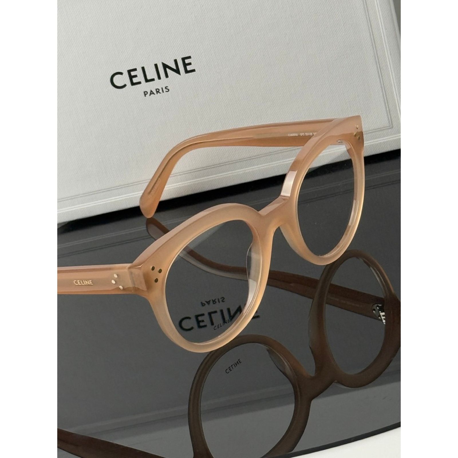 Celine NEW Celine CL50093I Eyeglasses Frames Milky Pink Size ONE SIZE - 4 Thumbnail