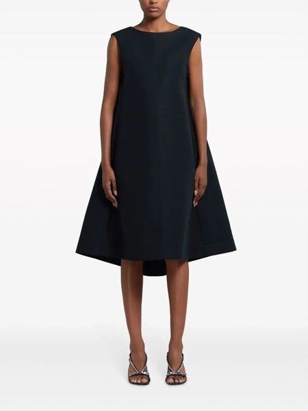 Marni oc11z0525 Flared Midi Dress in Black Size L / US 10 / IT 46 - 2 Thumbnail