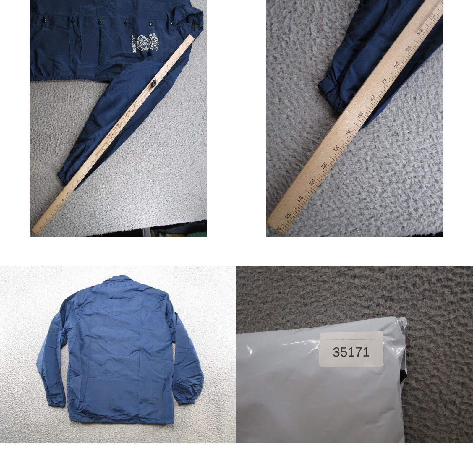 Champion VTG Champion Running Man UWL University of La Crosse Button Up Jacket Men L Blue Nylon Polyester Windbreaker Vintage Yes Size US L / EU 52-54 / 3 - 8 Thumbnail