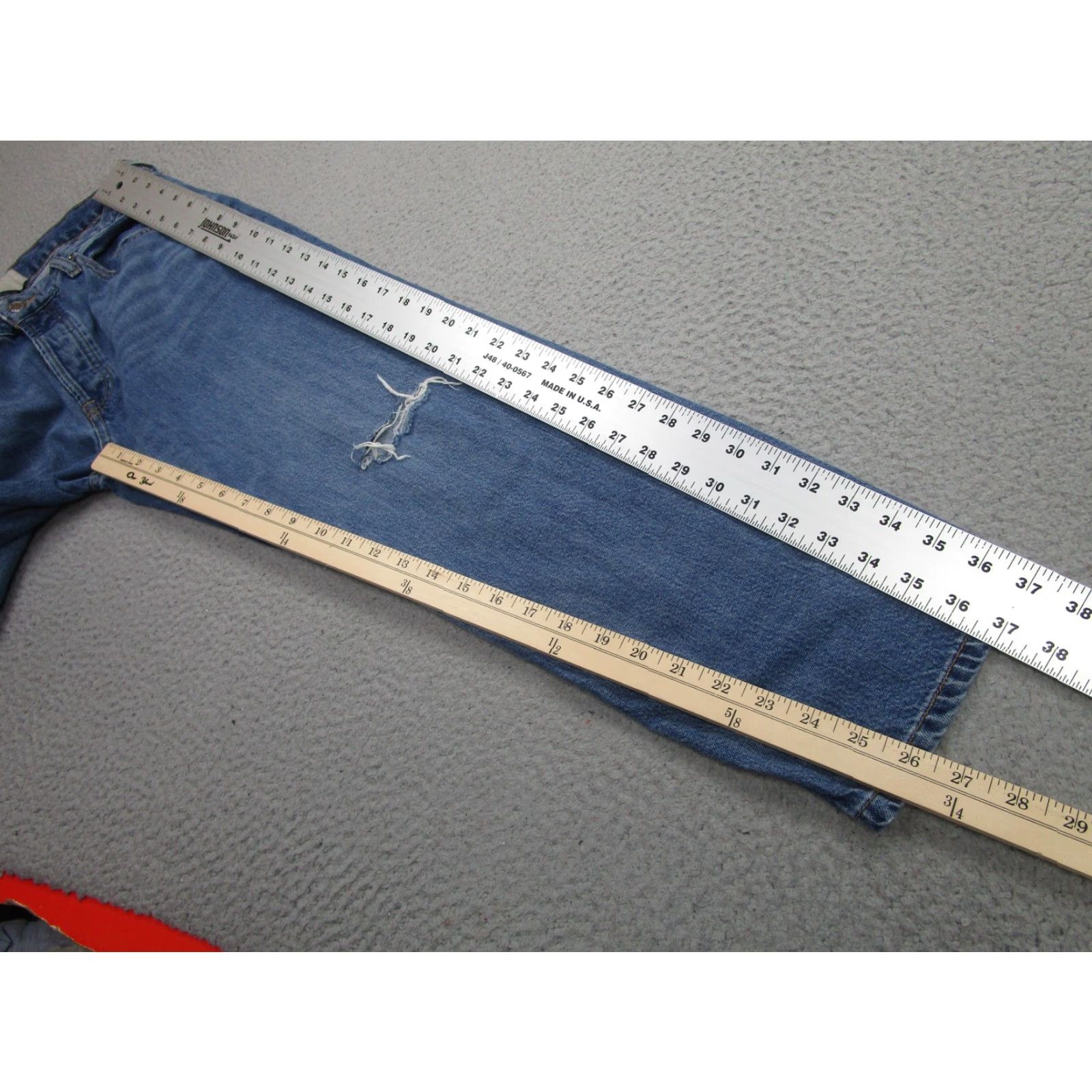 Everlane Everlane Jeans Womens 28 Blue The Summer Slouch High Rise Straight Distressed Size 28" / US 6 / IT 42 - 5 Thumbnail