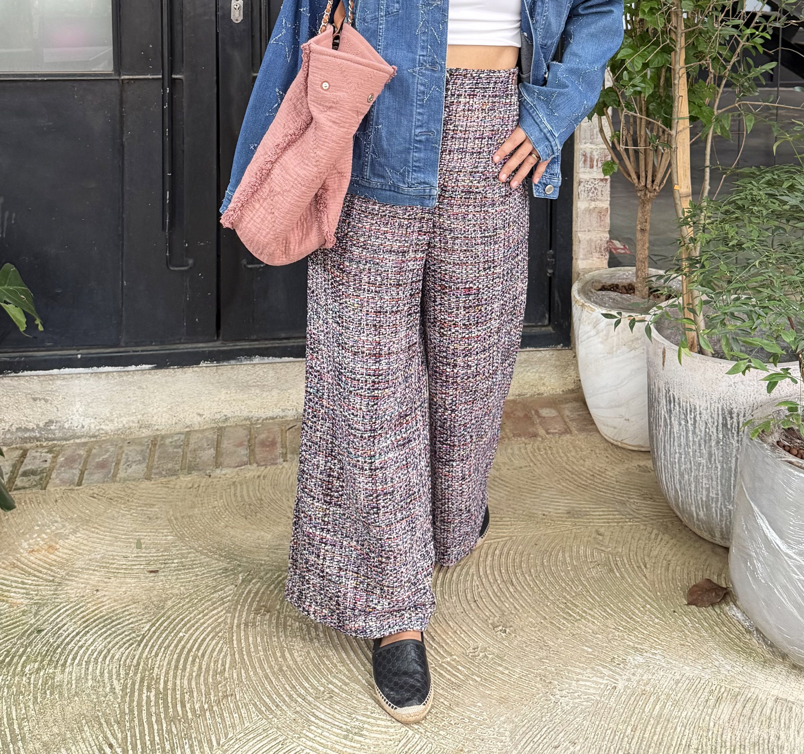Chanel Chanel Wide-Leg Tweed Pants Size 27" / US 4 / IT 40 - 2 Thumbnail