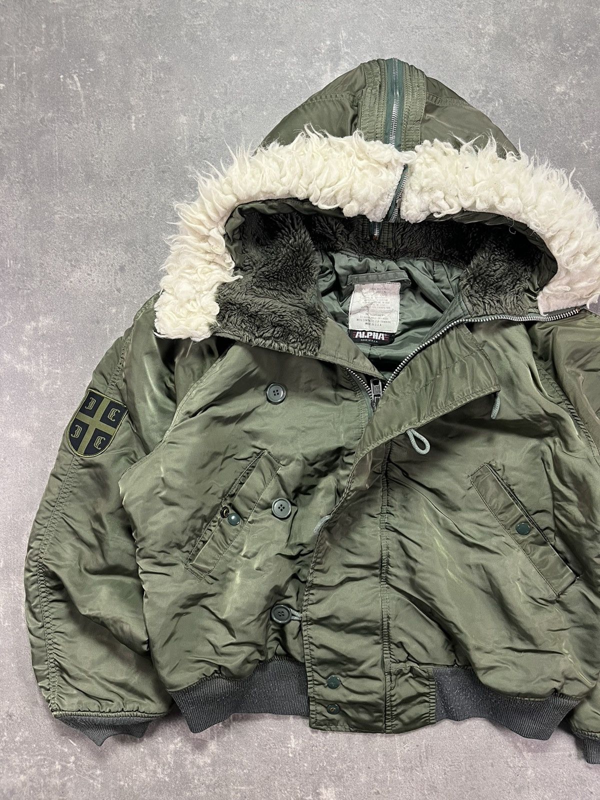 Alpha Industries 80s/90s Alpha Industries N-2B Faux Fur Hooded Bomber Jacket Size US XL / EU 56 / 4 - 3 Thumbnail