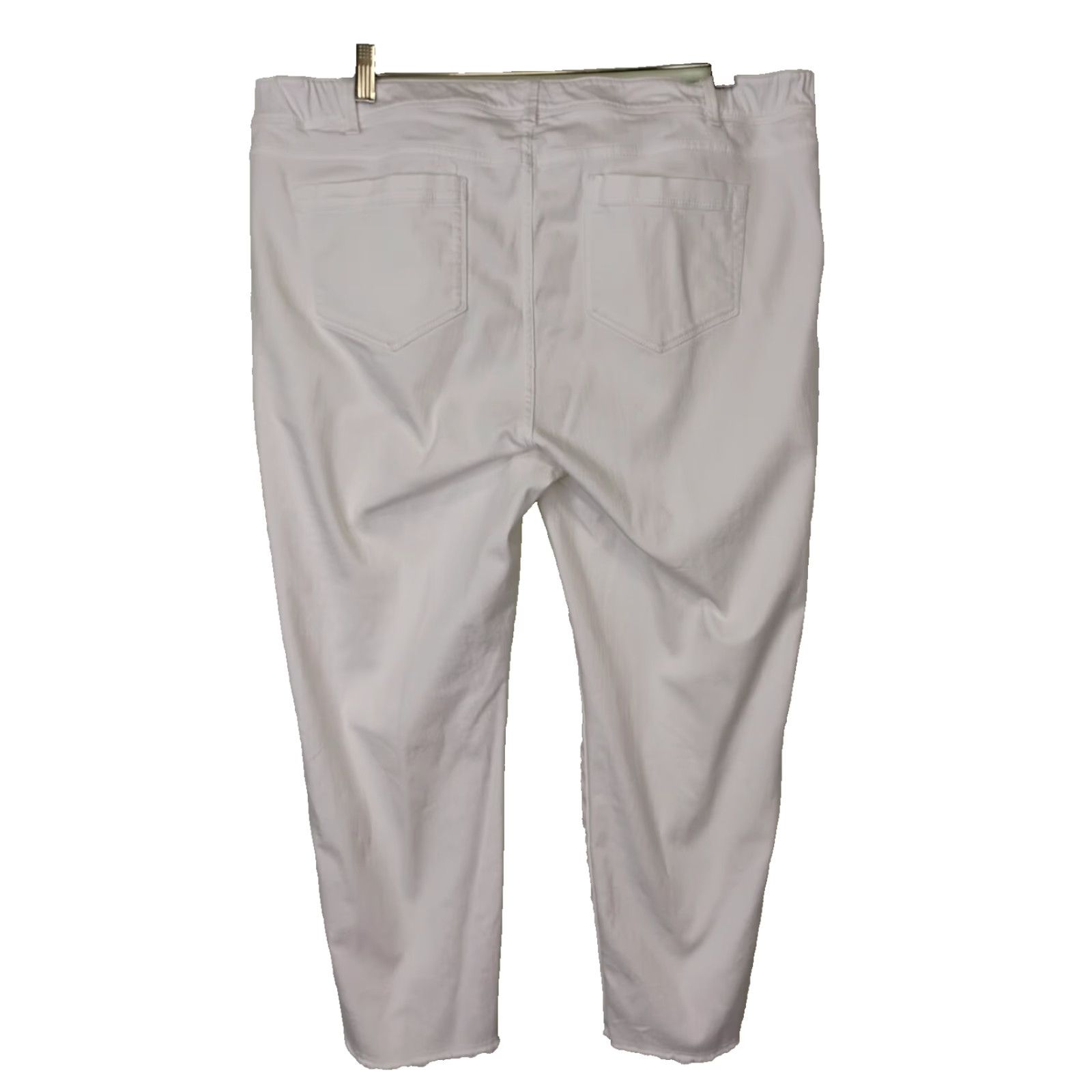 J. Jill J. Jill Jeans Women's Slim Ankle Denim White 18 Stretch Cotton Blend 26" Inseam Vintage No Size 40" / US 18 - 2 Thumbnail