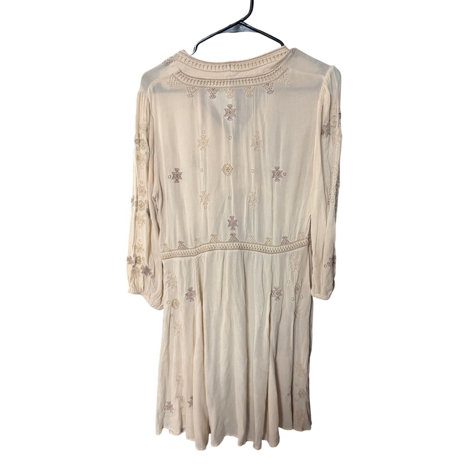 Free People Free People Star Gazer Embroidered Long Sleeve V-Neck Dress Size S / US 4 / IT 40 - 6 Thumbnail