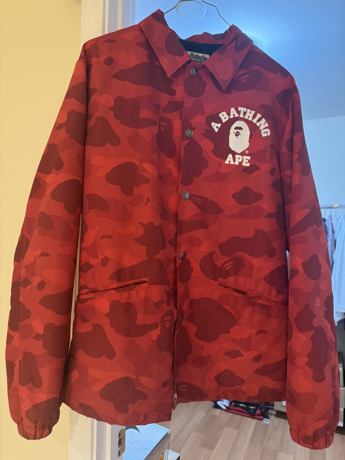 Bape Bape bathing ape college red camo college coach jacket M Size US M / EU 48-50 / 2 - 1 Thumbnail