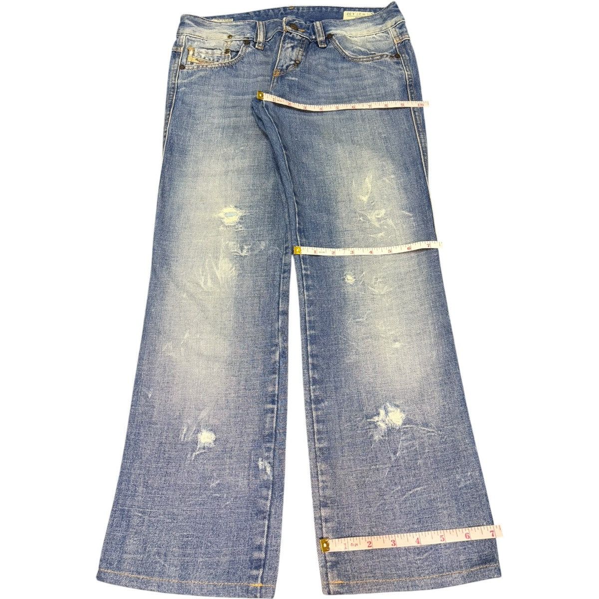 Diesel Vintage Italy Diesel Lhela Faded Wash Distressed Jeans Size 29" - 8 Thumbnail