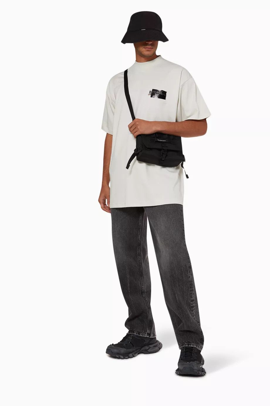 Balenciaga o1la1rc1a0924 Small Fit Tubular Gaffer T-Shirt Ecru/Black Size US S / EU 44-46 / 1 - 3 Thumbnail