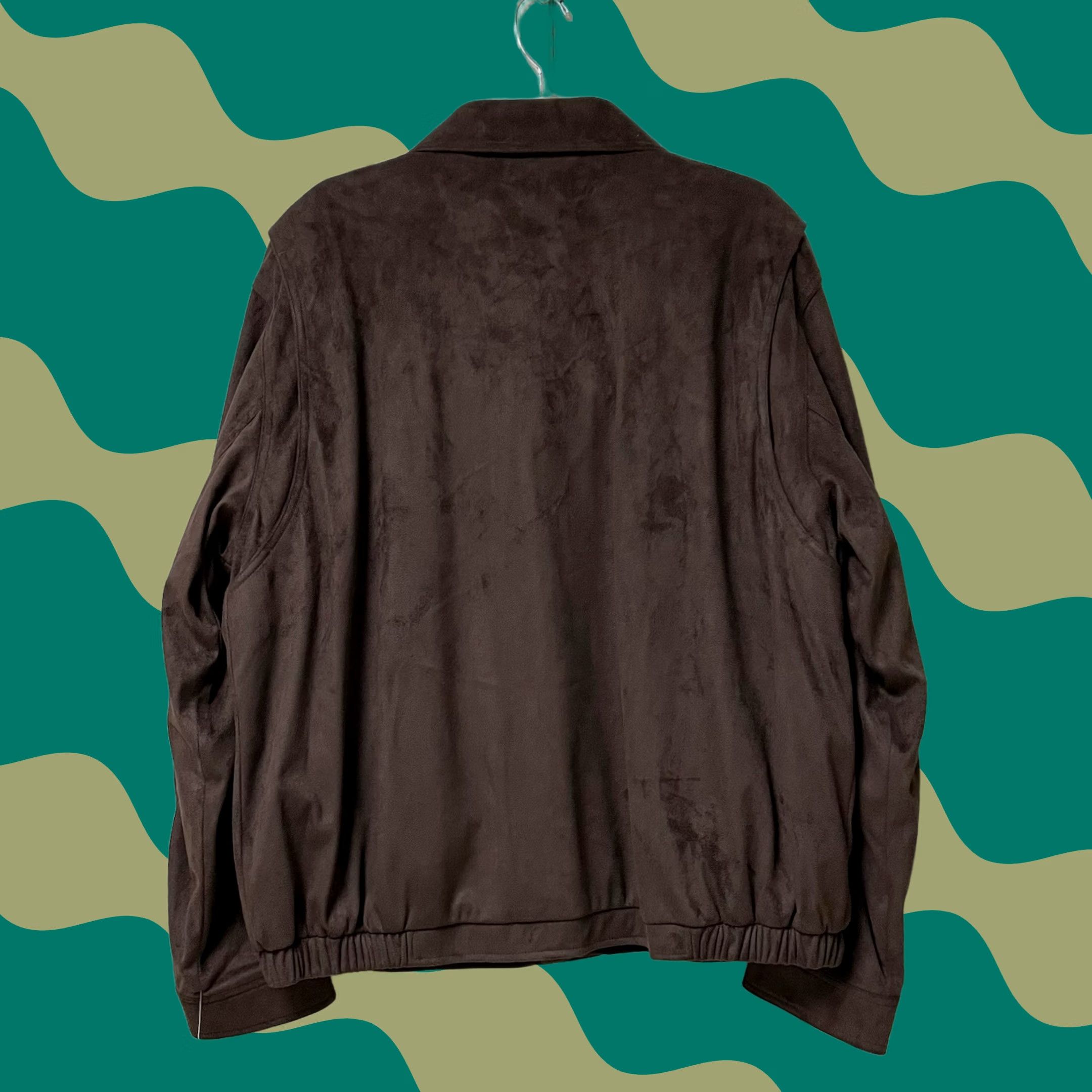 Liz Claiborne VINTAGE Claiborne Bomber Jacket Men Dark Brown Suede Finish Y2K Zip XL Size US XL / EU 56 / 4 - 1 Thumbnail