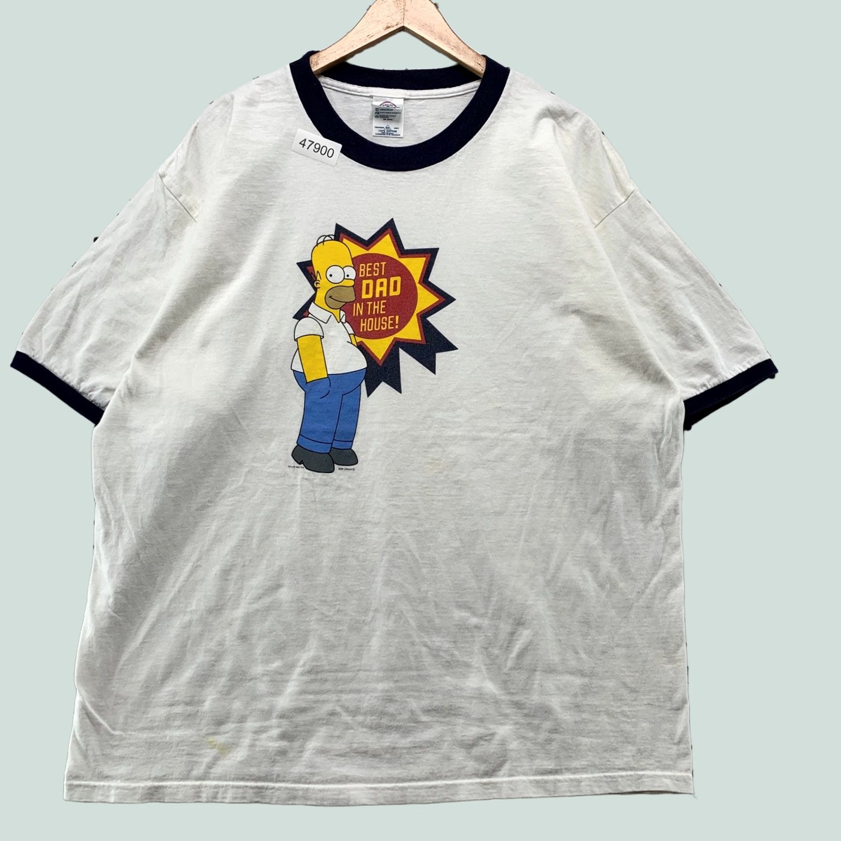 Vintage VINTAGE Homer Simpson Funny Dad T Shirt Mens Large White RInger Best Dad House Size US L / EU 52-54 / 3 - 1 Thumbnail