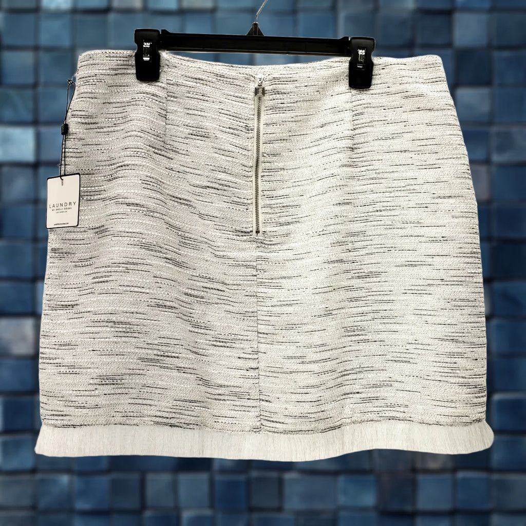Laundry by Shelli Segal VINTAGE LAUNDRY BY SHELLI SEGAL Women's Skirt NWT Size 16 Tweed Knee Length Cream Pattern Striped All Seasons Womens Size 38" / US 16 / IT 52 - 1 Thumbnail