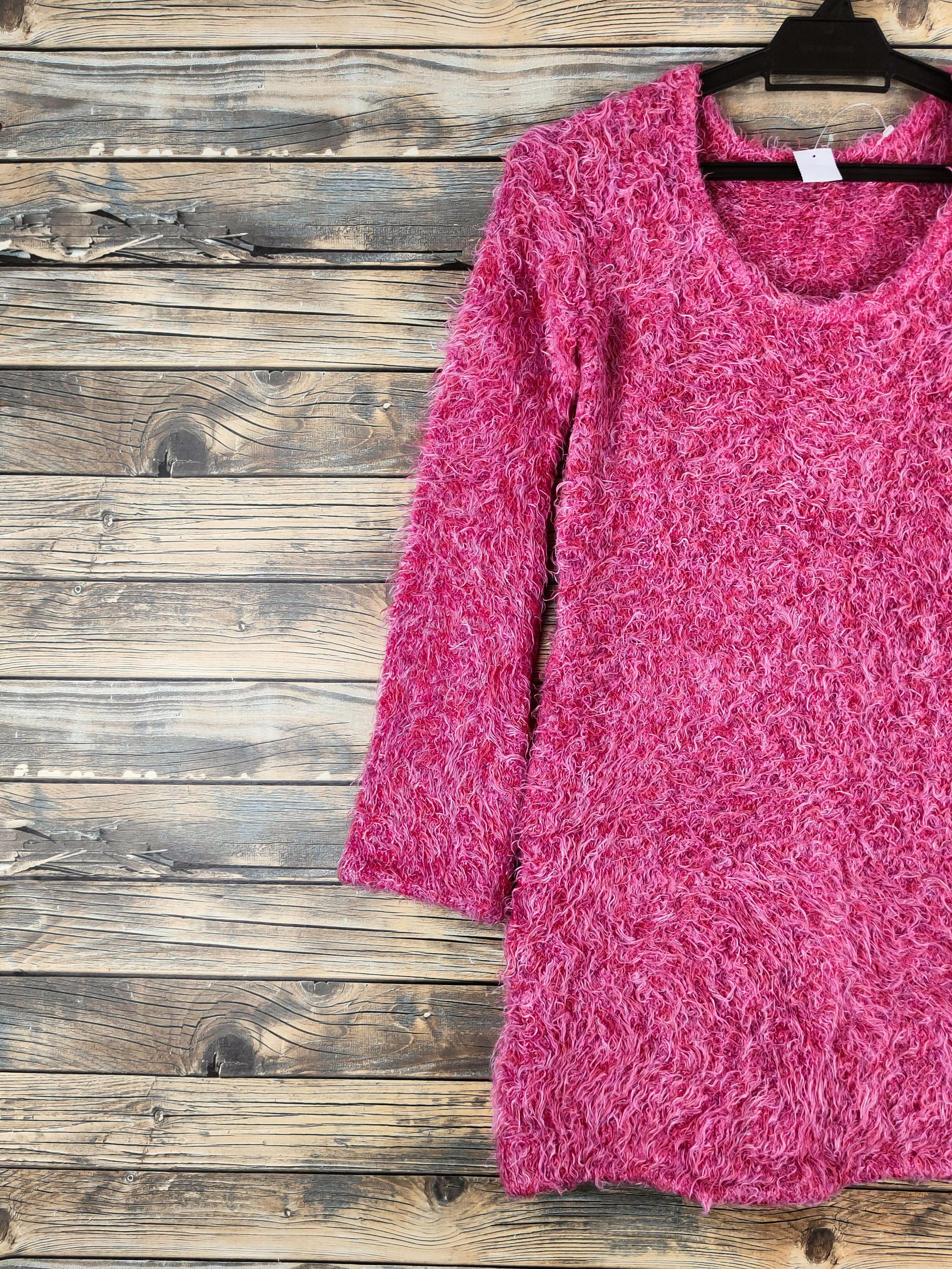 Japanese Brand DL Free's Shop Red Fur Mohair Knitwear #46-535 Size M / US 6-8 / IT 42-44 - 3 Thumbnail