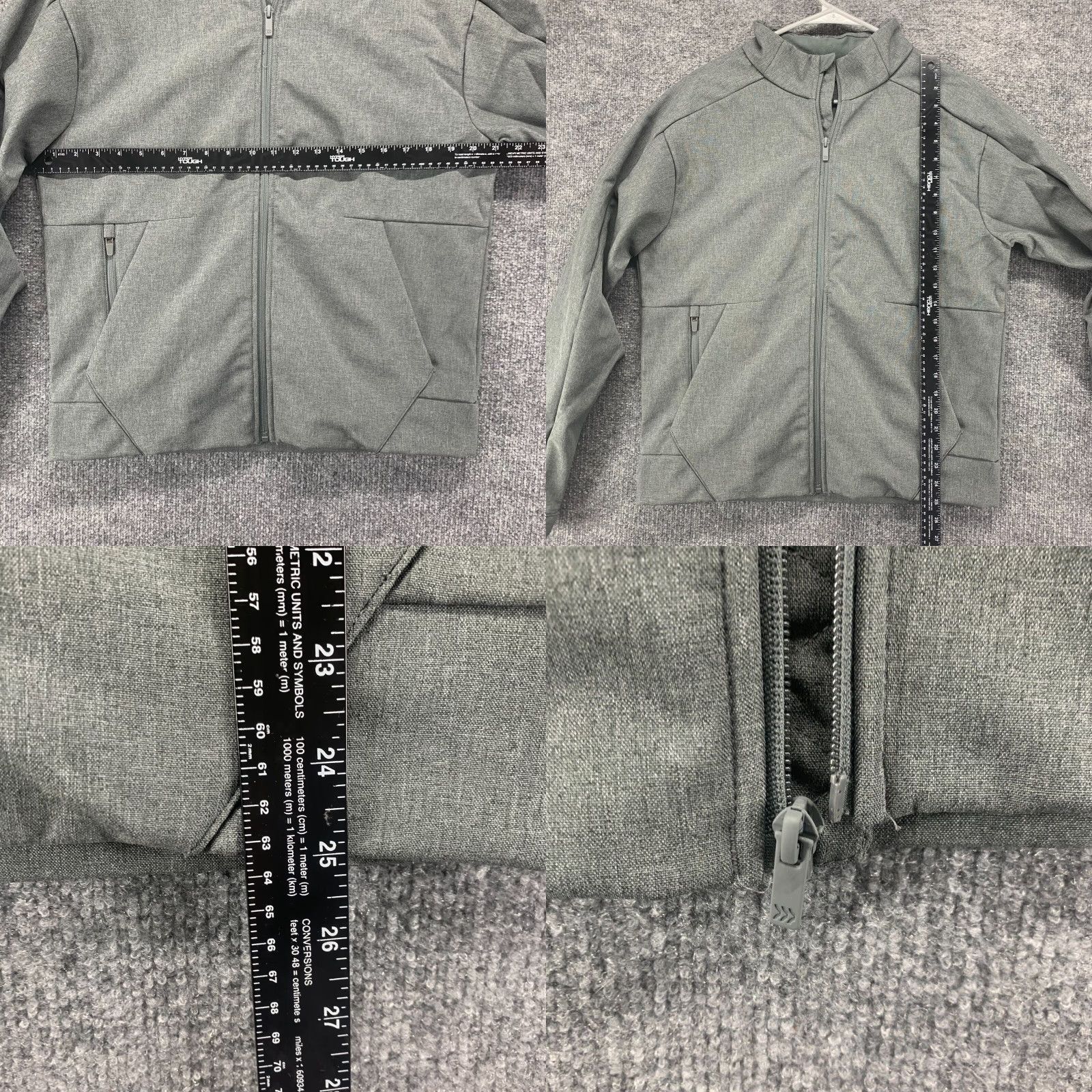 Vintage All In Motion Jacket Mens Medium Gray Full Zip Performance Active Fleece Pocket Size US M / EU 48-50 / 2 - 8 Thumbnail