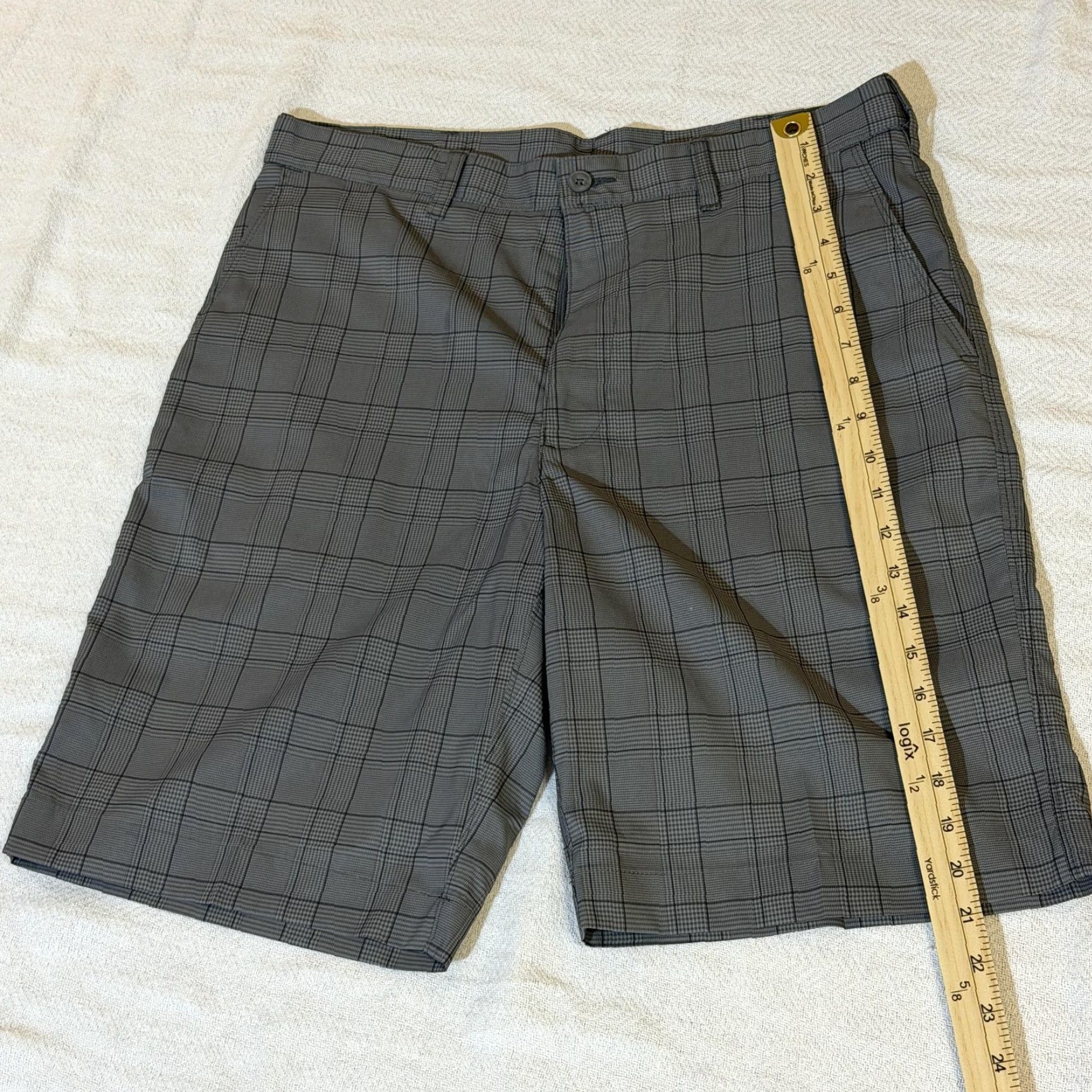 PGA Tour PGA TOUR Golf Shorts Mens 32 Gray Plaid Stretch Performance Flat Front Casual Shirt Size US 32 / EU 48 - 7 Thumbnail