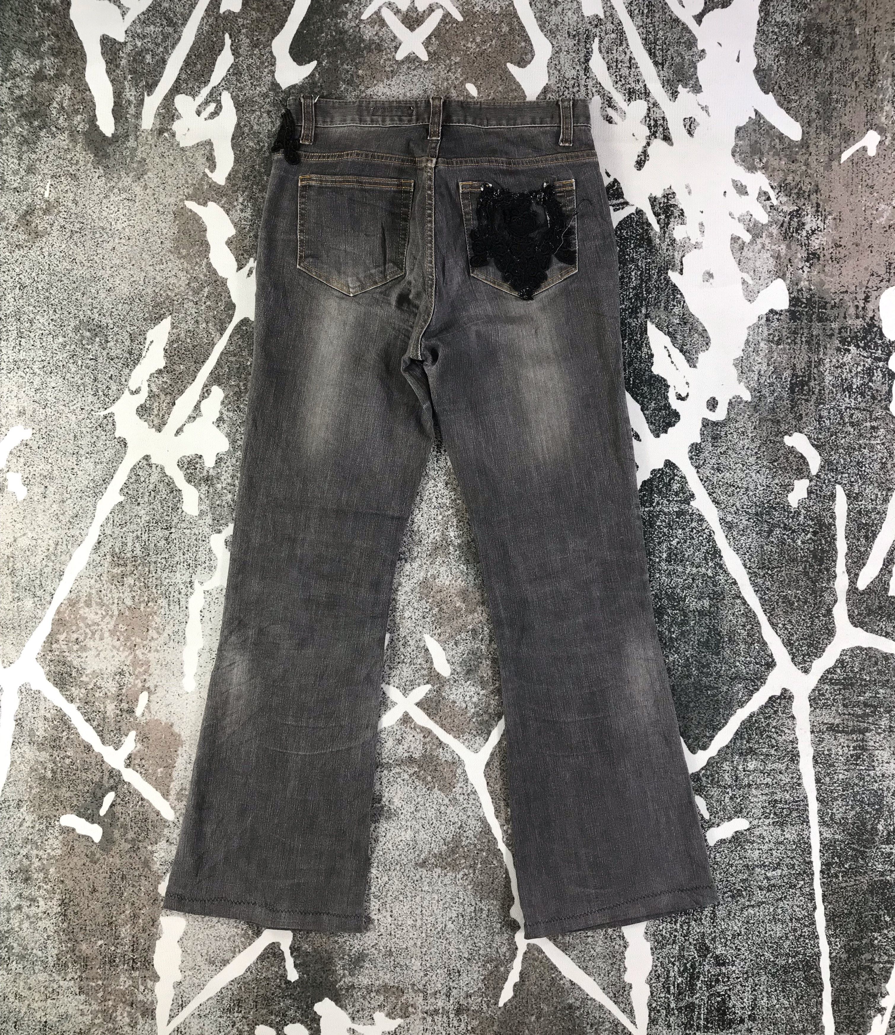 Japanese Brand Vintage Renault Jeans Faded Black Flare Denim KJ1811 Size 29" - 2 Thumbnail