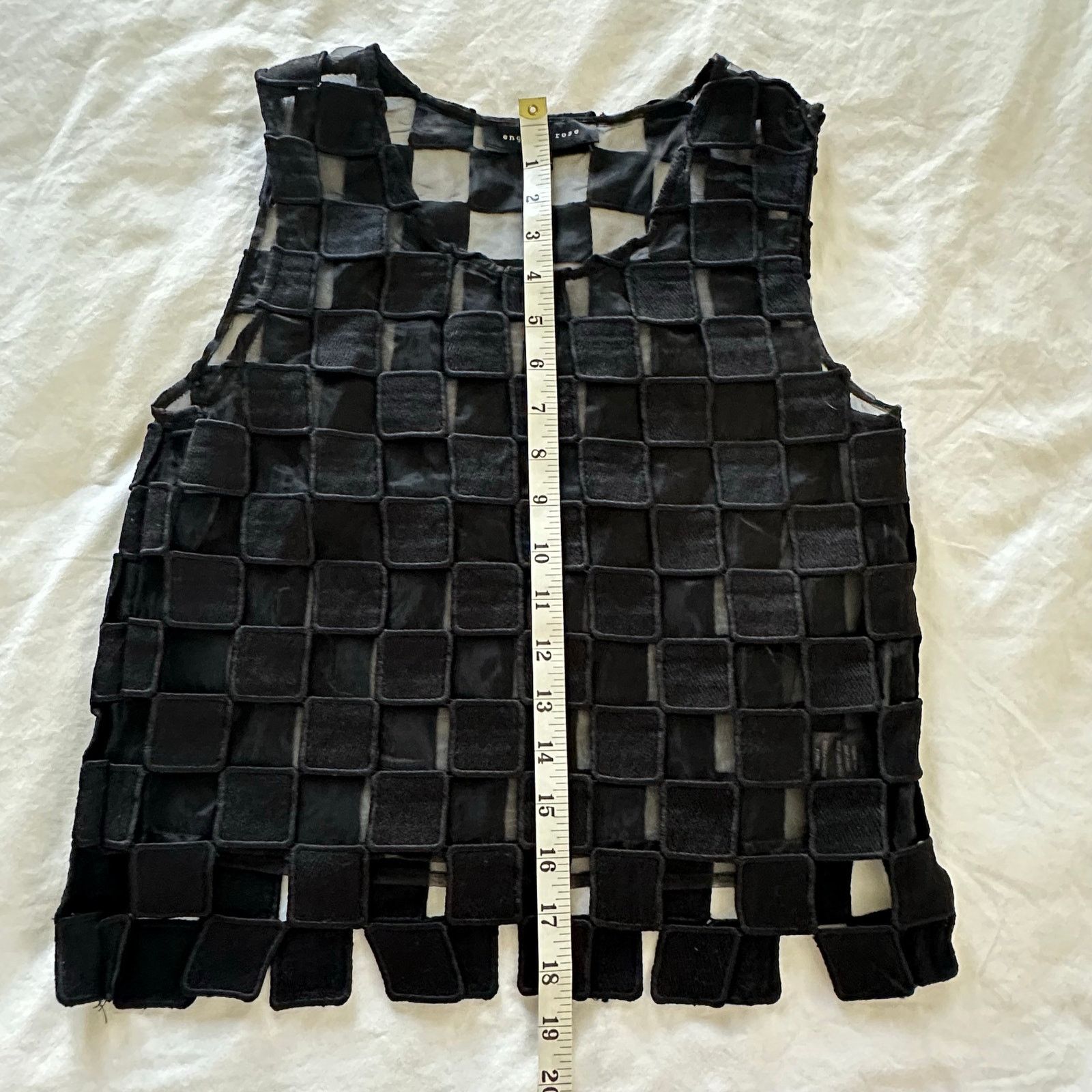 Other Women's Black Checkered Mesh Lined Sleeveless Top Size S Size S / US 4 / IT 40 - 6 Thumbnail