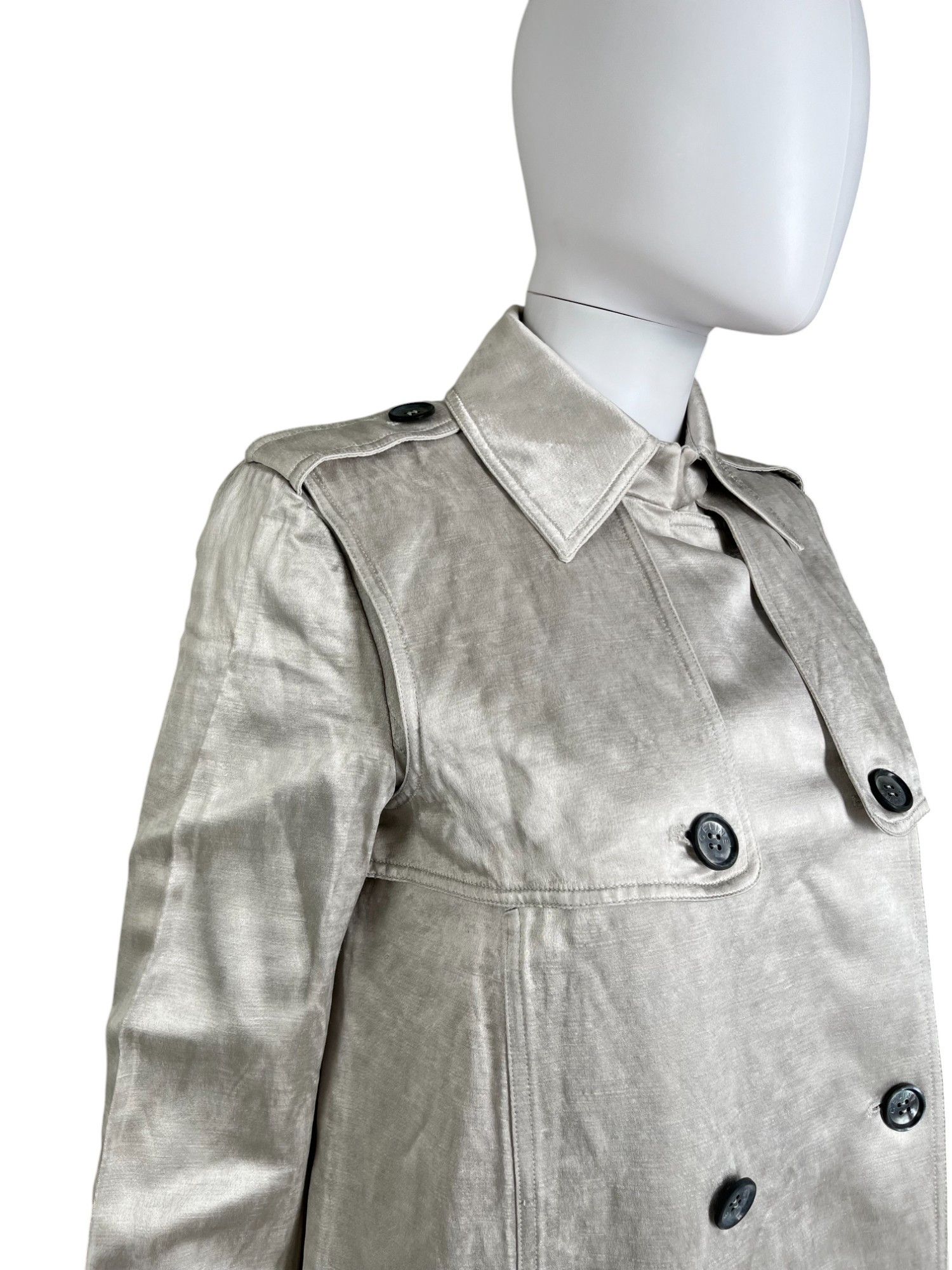 Celine by Michael Kors Double Breasted Silver Military Coat Size M / US 6-8 / IT 42-44 - 7 Thumbnail
