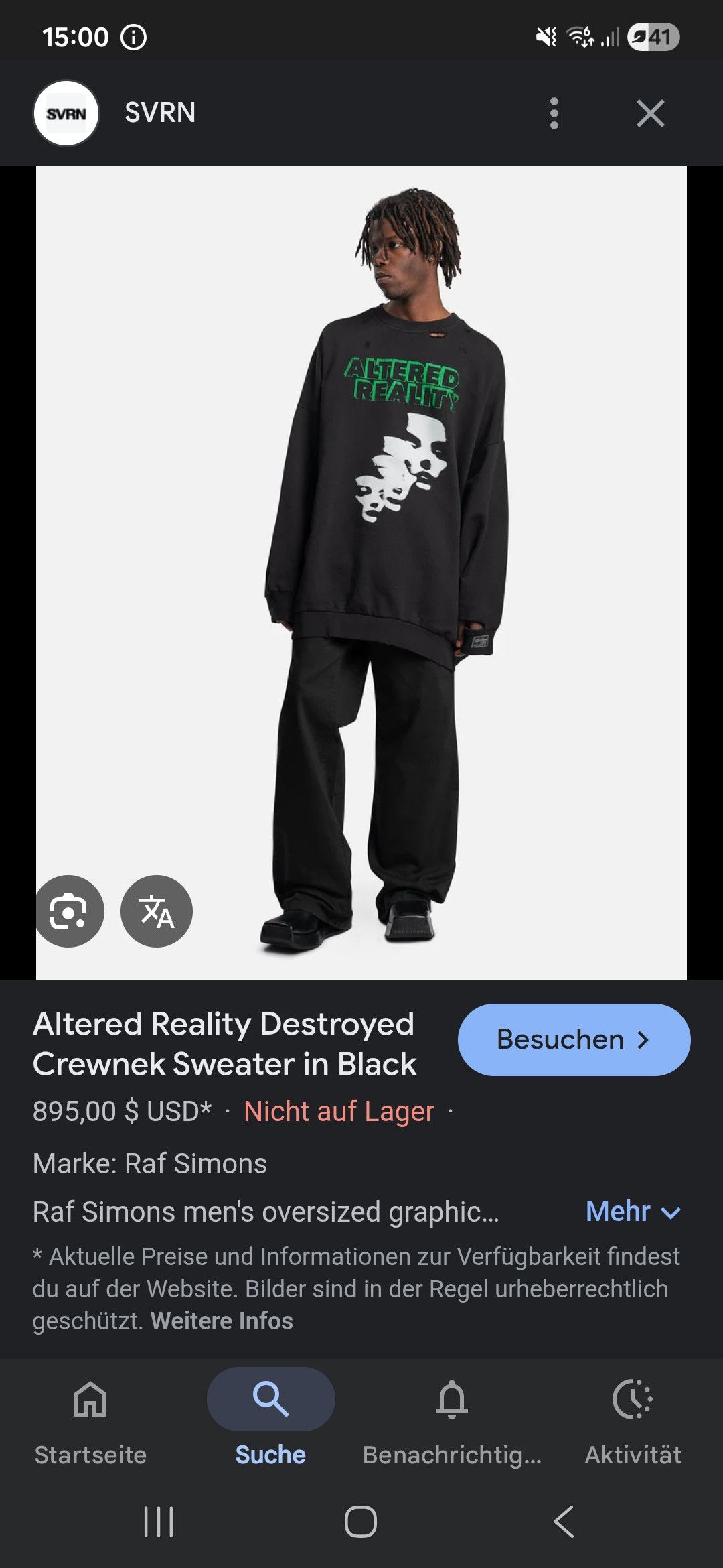 Raf Simons Raf Simons distressed "Altered Reality" Sweatshirt Size US XL / EU 56 / 4 - 10 Thumbnail