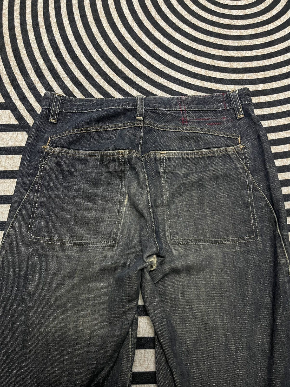 Marithe + Francois Girbaud 2000s MARITHE FRANCOIS GIRBAUD CURVED SIDEBONE JEANS RARE Size US 31 - 16 Thumbnail