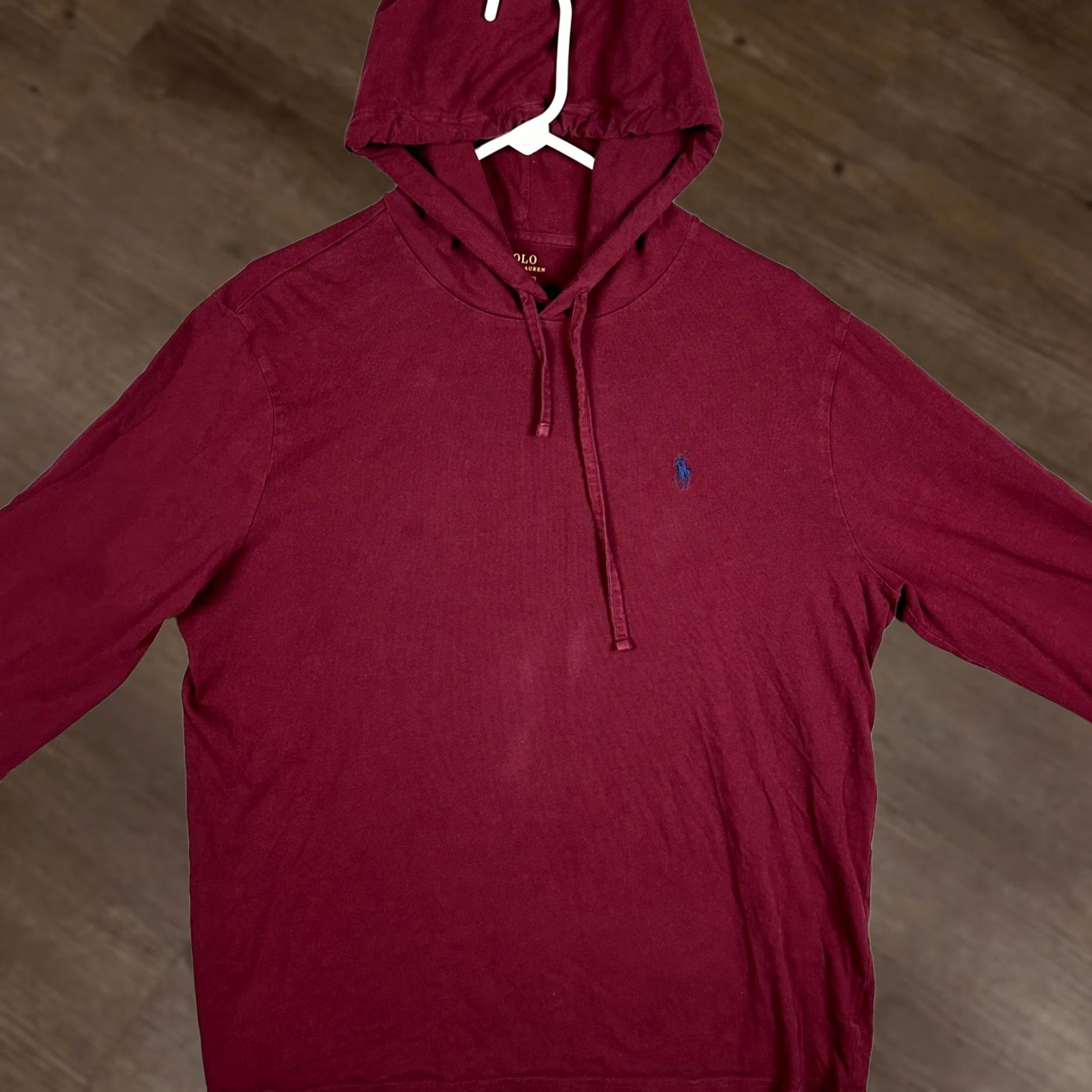 Polo Ralph Lauren Polo Ralph Lauren Sweatshirt Hoodie Mens Large Burgundy Pullover Drawstring Pony Embroidered Logo Size US L / EU 52-54 / 3 - 1 Thumbnail