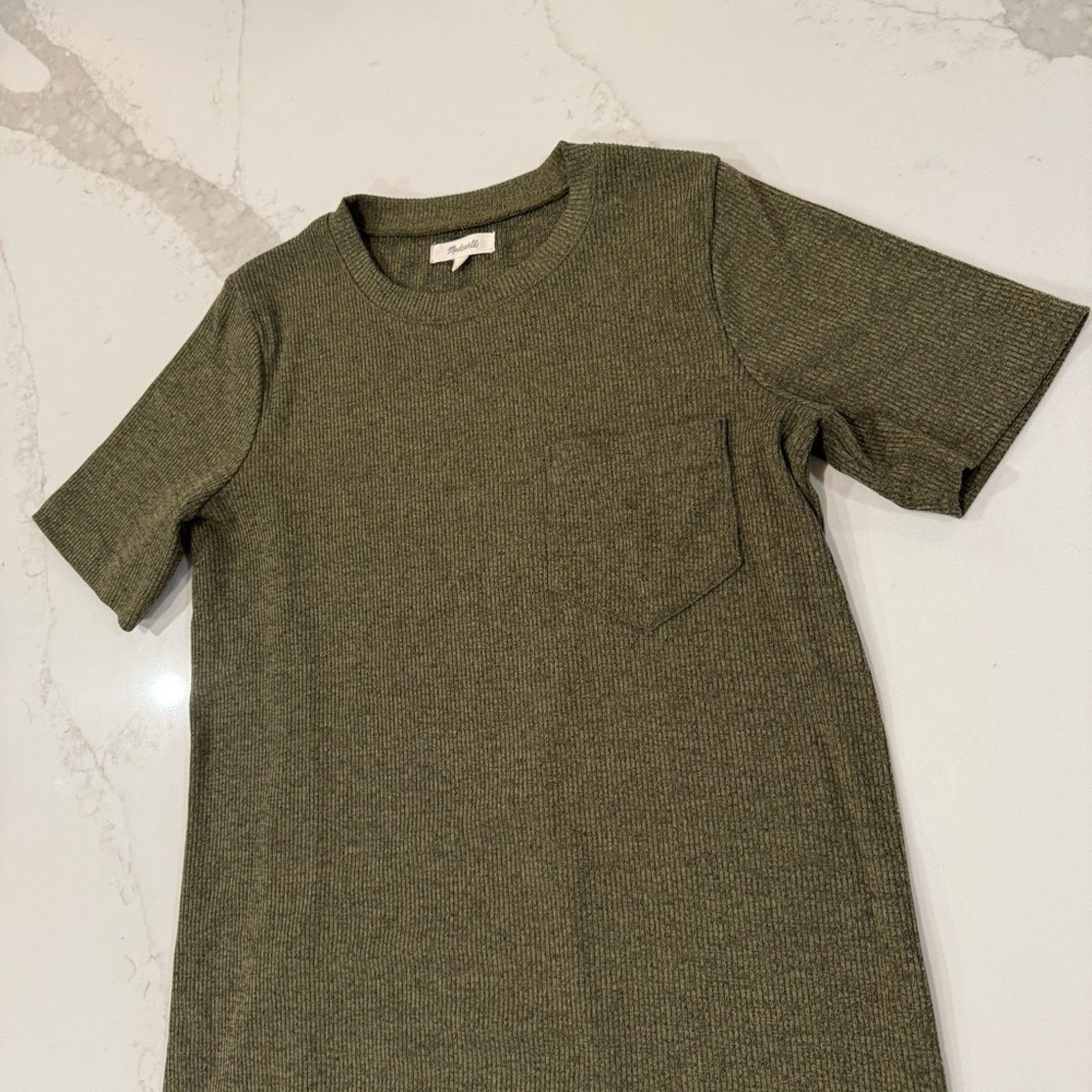 Madewell Madewell Ribbed Pocket Tee Midi Dress Women’s Small Kale Size S / US 4 / IT 40 - 6 Thumbnail