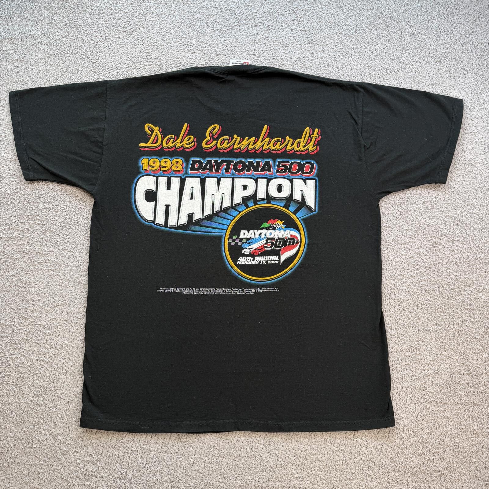 Other Vintage 1998 Daytona 500 Champion Dale Earnhardt NASCAR Tee Size US XL / EU 56 / 4 - 2 Thumbnail