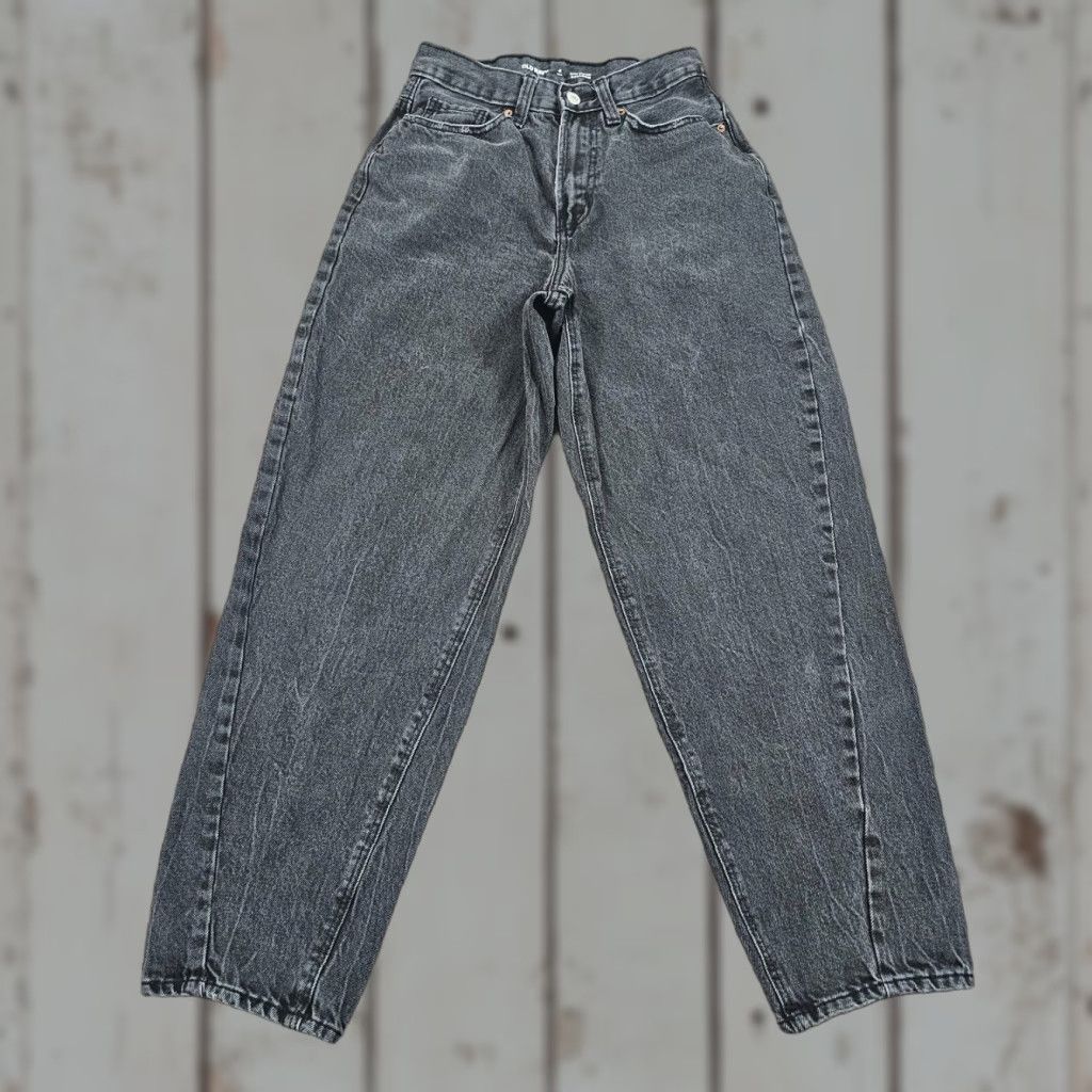 Old Navy VINTAGE Old Navy Women's Wide-Leg Jeans 4 Tall Black High Rise Denim Cotton 28" Inseam Size 25" / US 0 / IT 36 - 1 Thumbnail